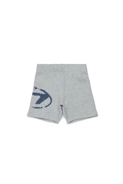 Oval D By Diesel | Oval D By Diesel>DIESEL Used-effect Oval D logo fleece shorts grey melange
