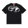 Oval D By Diesel | Oval D By Diesel>DIESEL Used-effect Oval D logo T-shirt black