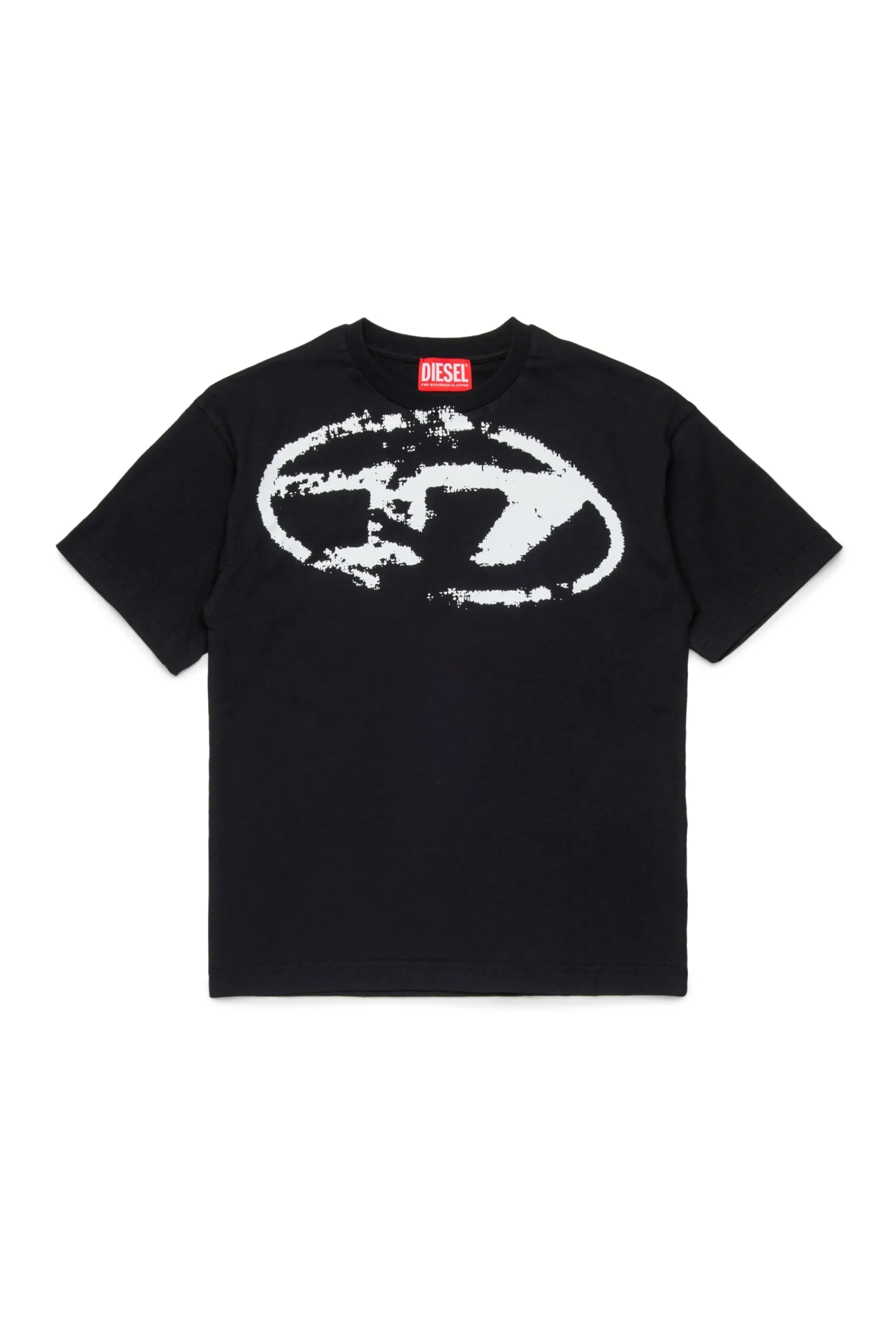 Oval D By Diesel | Oval D By Diesel>DIESEL Used-effect Oval D logo T-shirt black