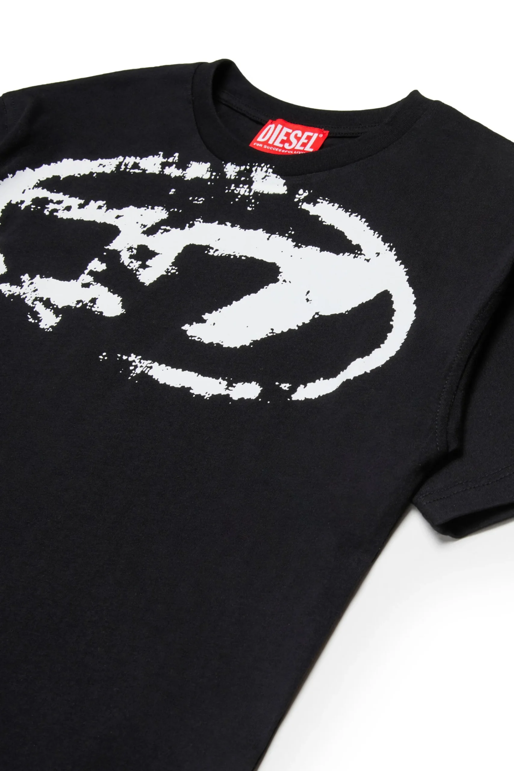 Oval D By Diesel | Oval D By Diesel>DIESEL Used-effect Oval D logo T-shirt black