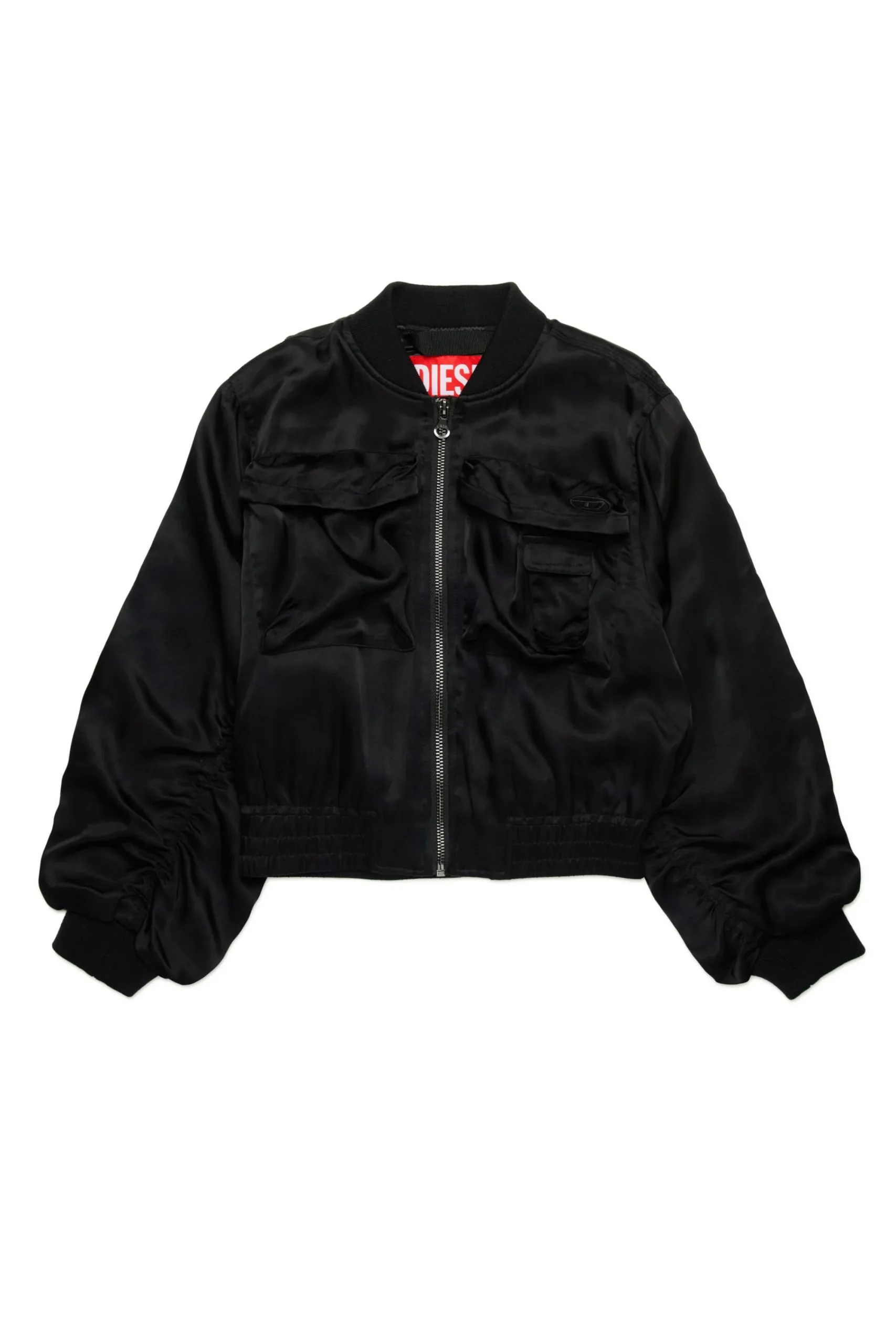 Jackets And Padded Jackets>DIESEL Utility-style satin bomber jacket black