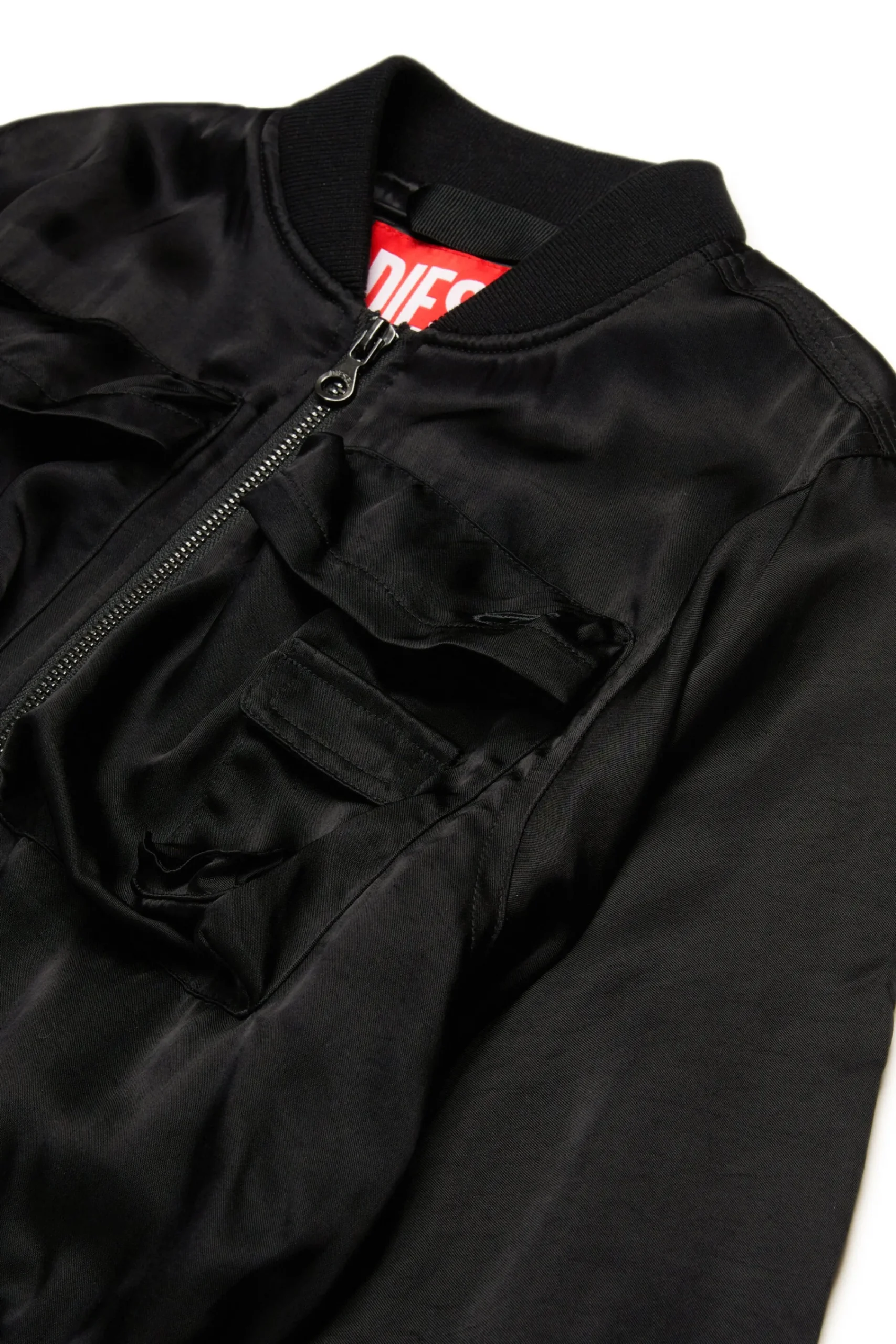 Jackets And Padded Jackets>DIESEL Utility-style satin bomber jacket black