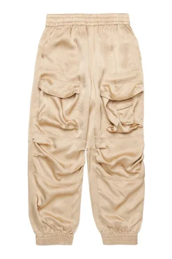Pants>DIESEL Utility-style satin cargo pants beige