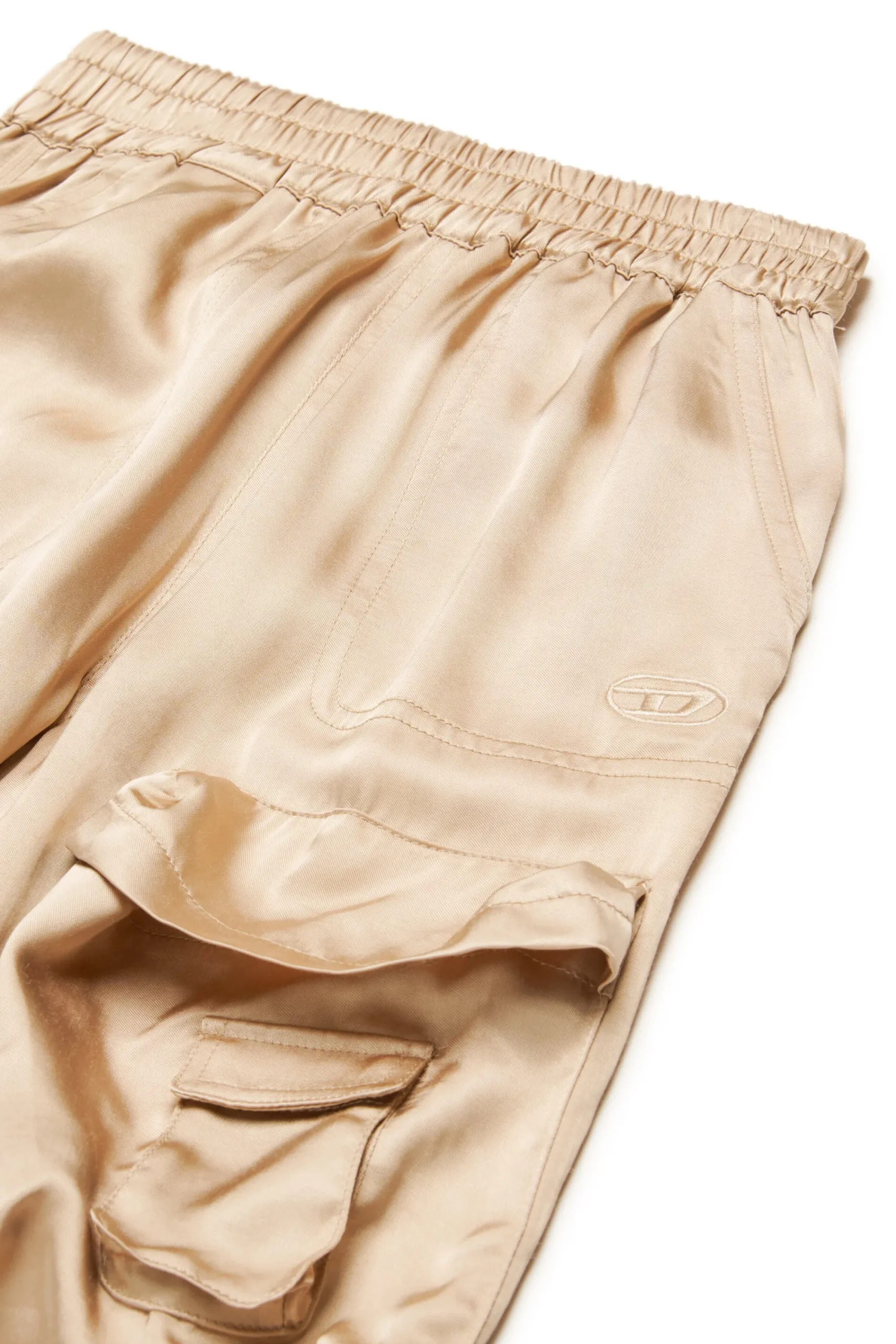 Pants>DIESEL Utility-style satin cargo pants beige