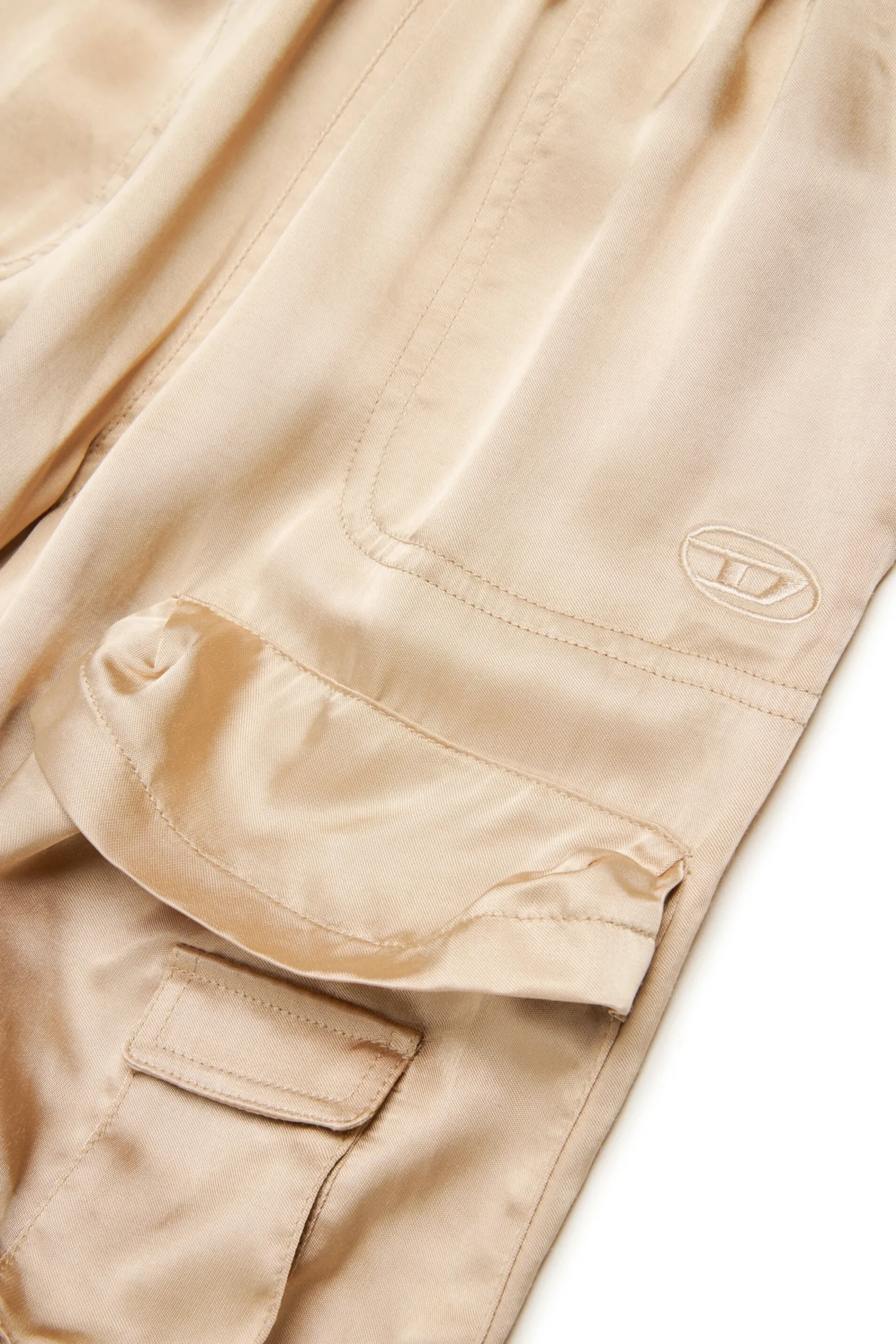 Pants>DIESEL Utility-style satin cargo pants beige