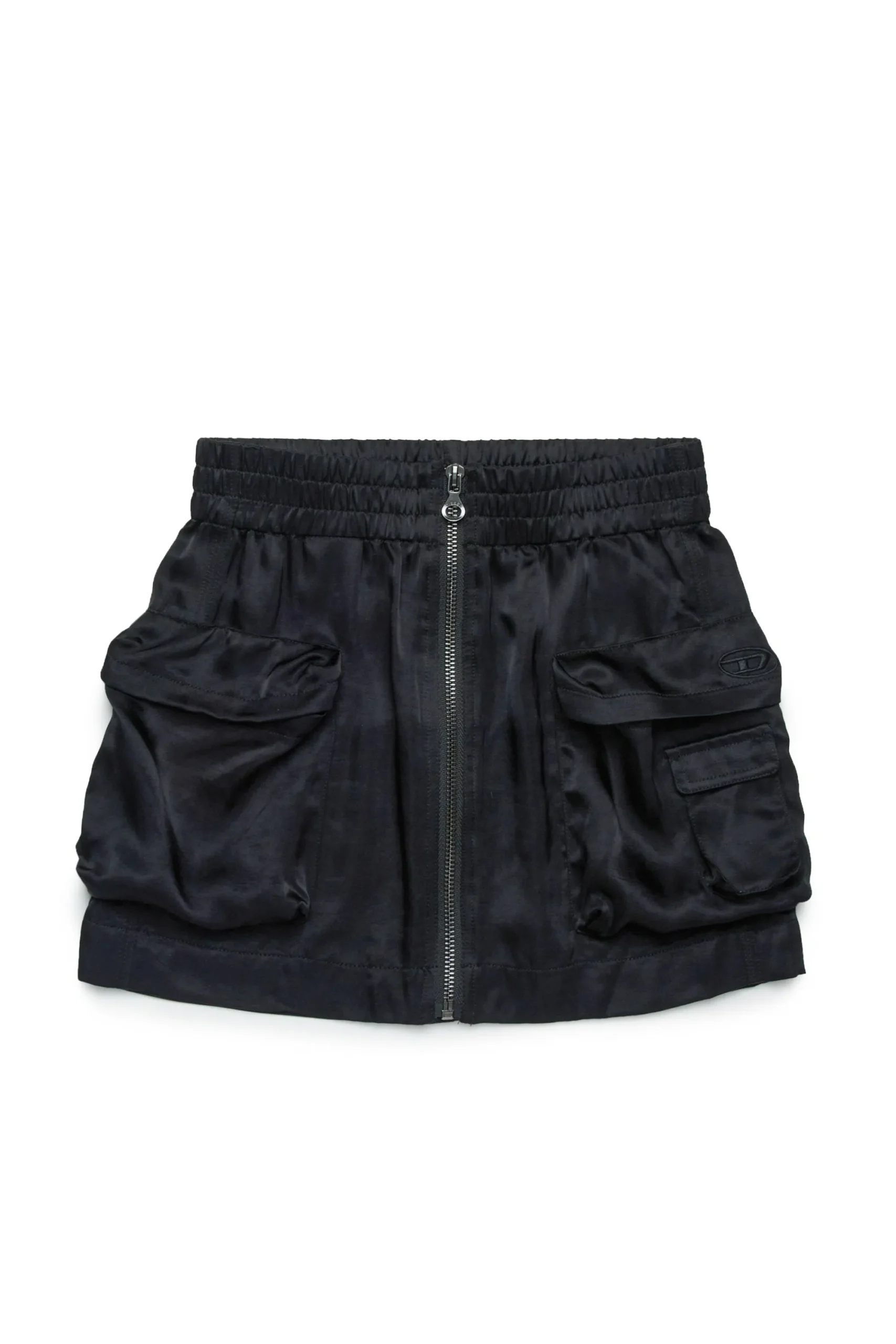 Skirts>DIESEL Utility-style satin skirt black