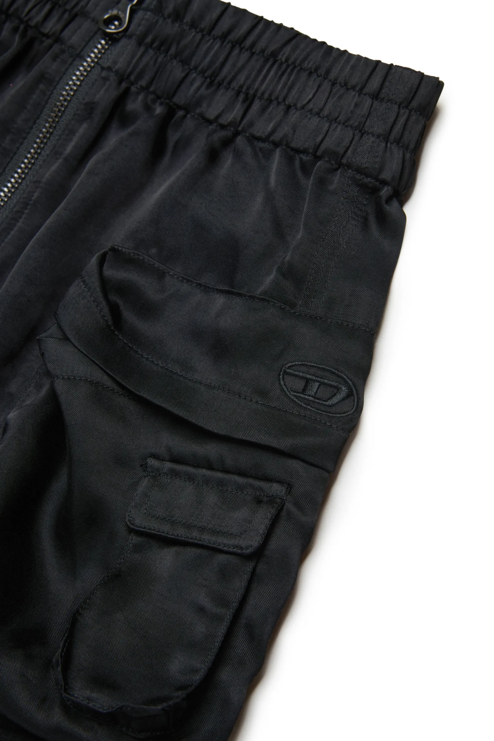 Skirts>DIESEL Utility-style satin skirt black