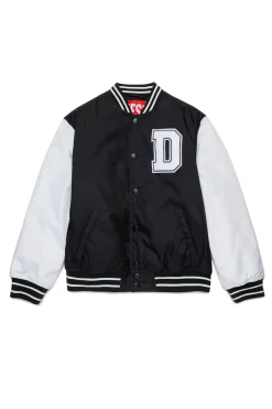 Jackets And Padded Jackets | Jackets And Padded Jackets>DIESEL Varsity jacket with buttons and logo black