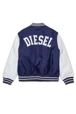 Jackets And Padded Jackets | Jackets And Padded Jackets>DIESEL Varsity jacket with buttons and logo blue peacoat