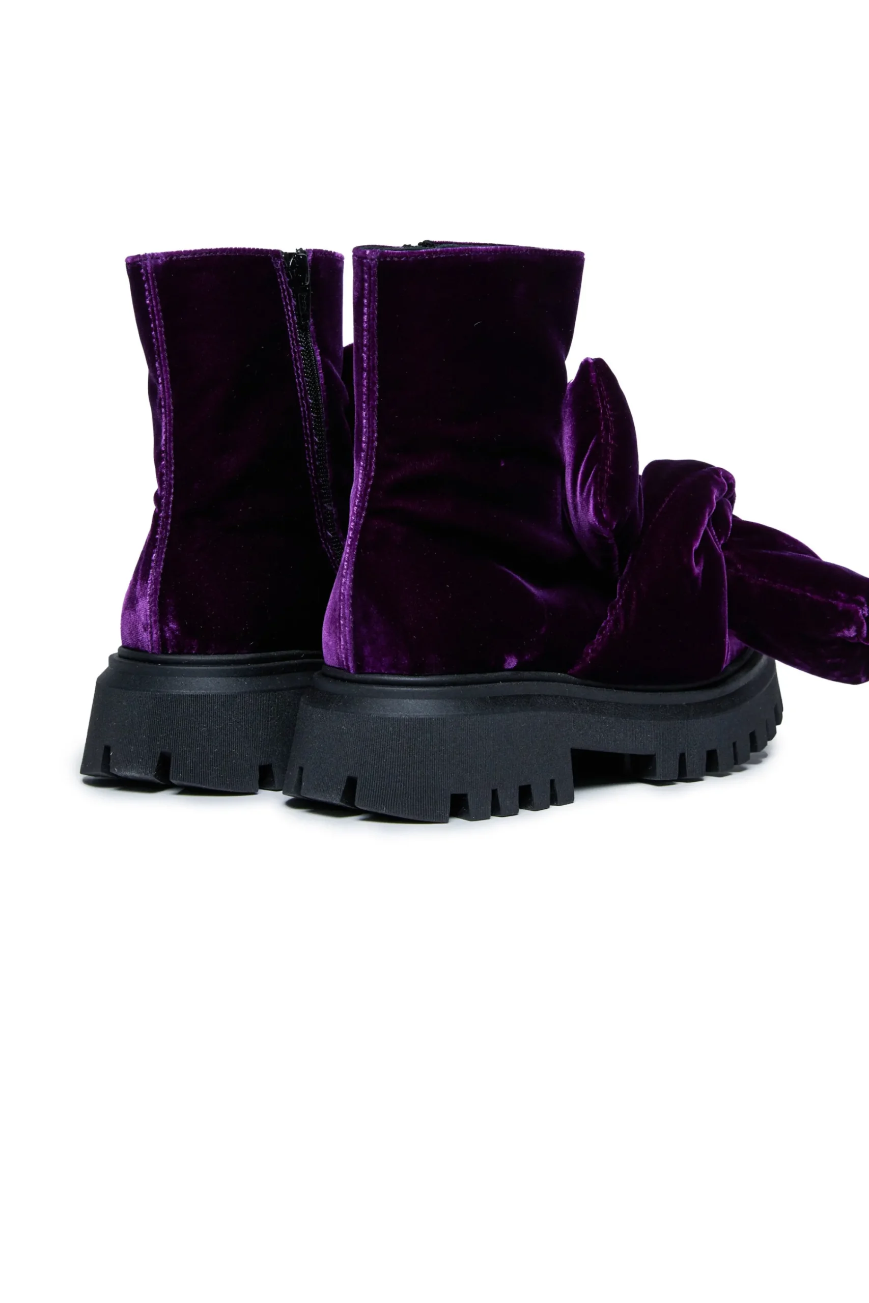 Boots And Combat Boots | Boots And Combat Boots>N°21 Velvet midi boots with puffy knot violet