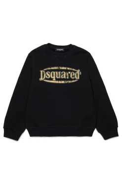 Sweatshirts | Logomania>DSQUARED2 Vintage branded crew-neck sweatshirt black
