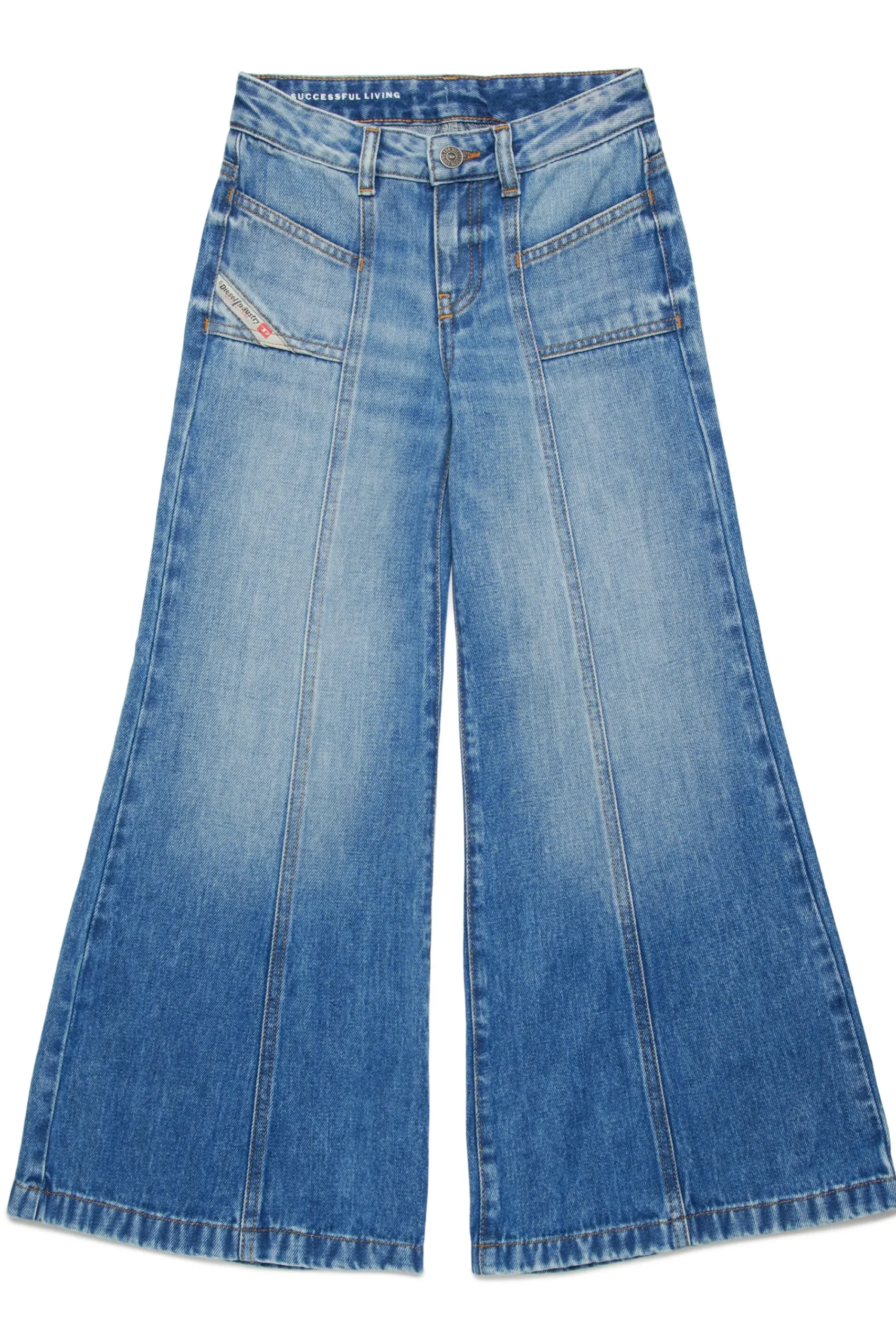 Jeans | Denim-Mania>DIESEL Vintage effect blue flare jeans - D-Akii blue denim