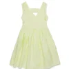 Dresses>MAX&Co. Watercolour effect poplin wallet dress cream yellow