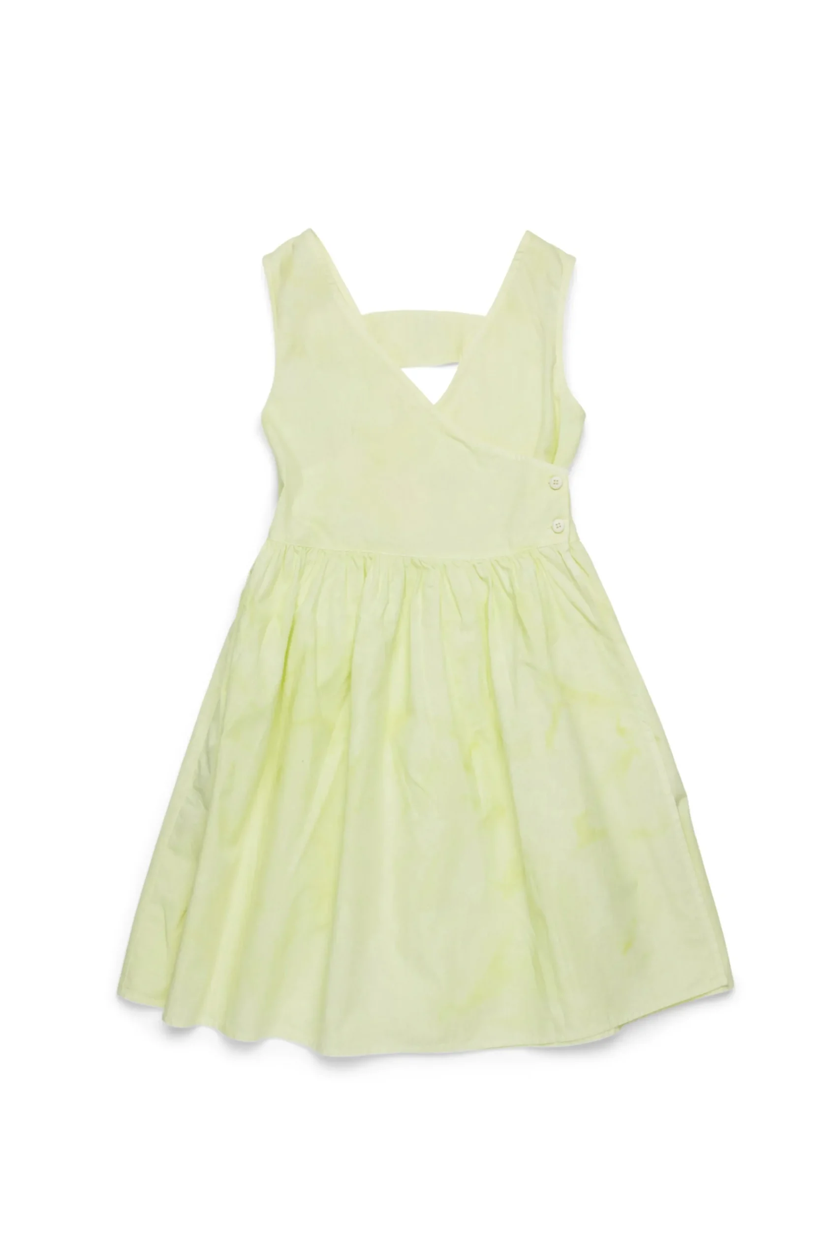 Dresses>MAX&Co. Watercolour effect poplin wallet dress cream yellow