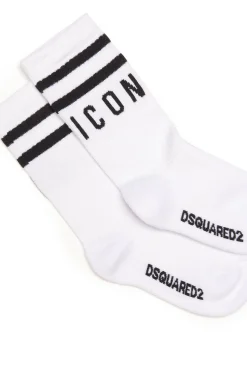 Socks | Logomania>DSQUARED2 socks with Icon logo white