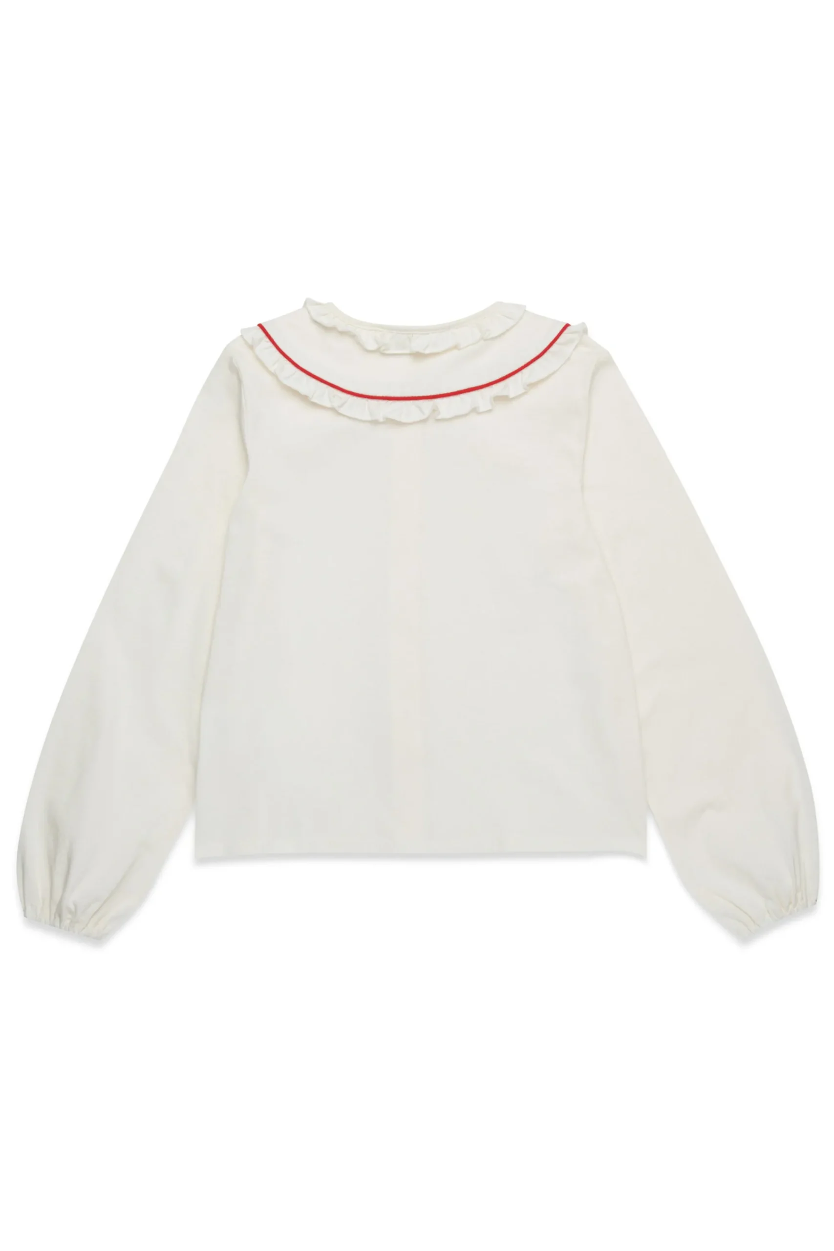 Shirts>MAX&Co. Wide neck shirt with ruffles white