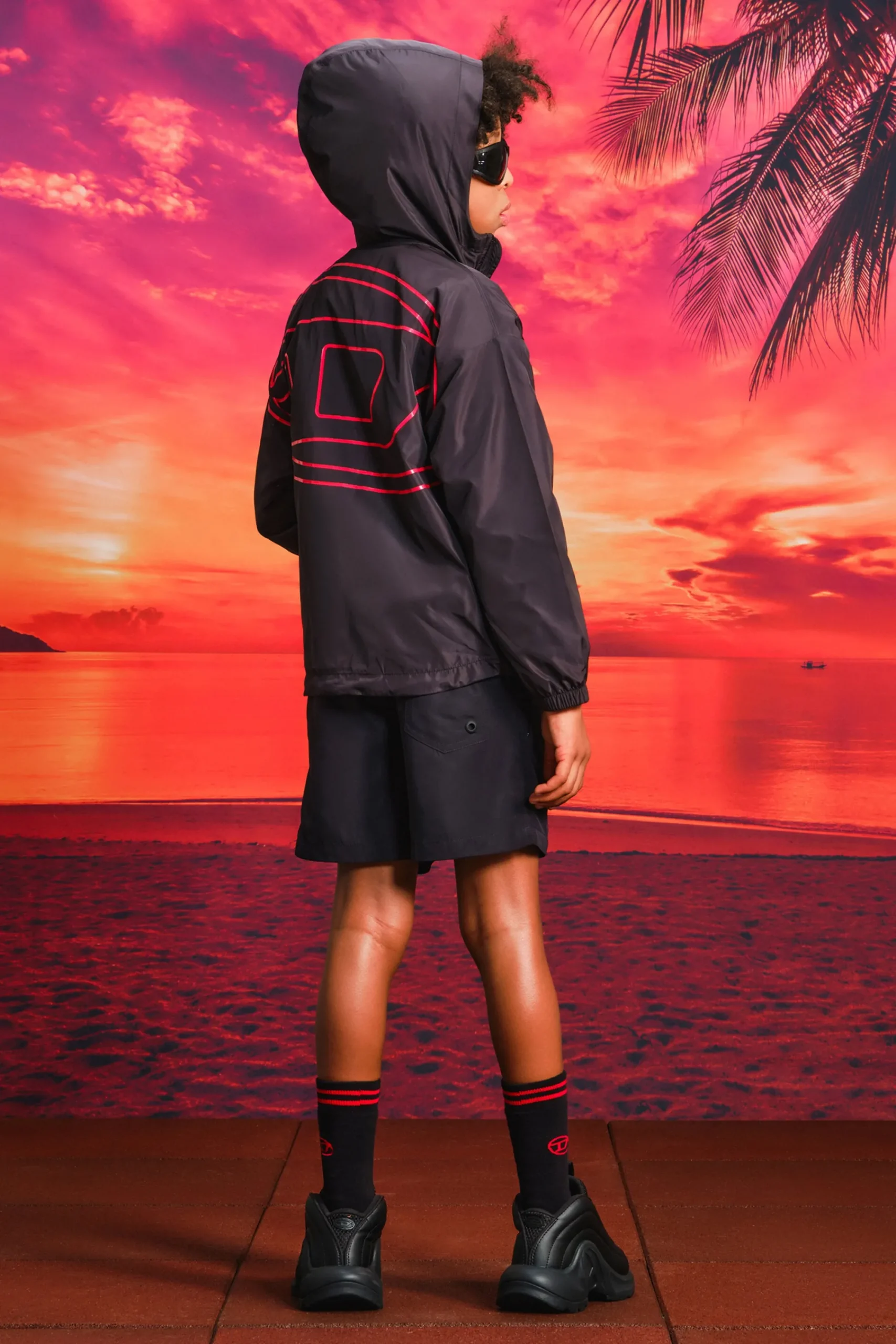Oval D By Diesel | Oval D By Diesel>DIESEL Windbreaker jacket with maxi Oval D logo black