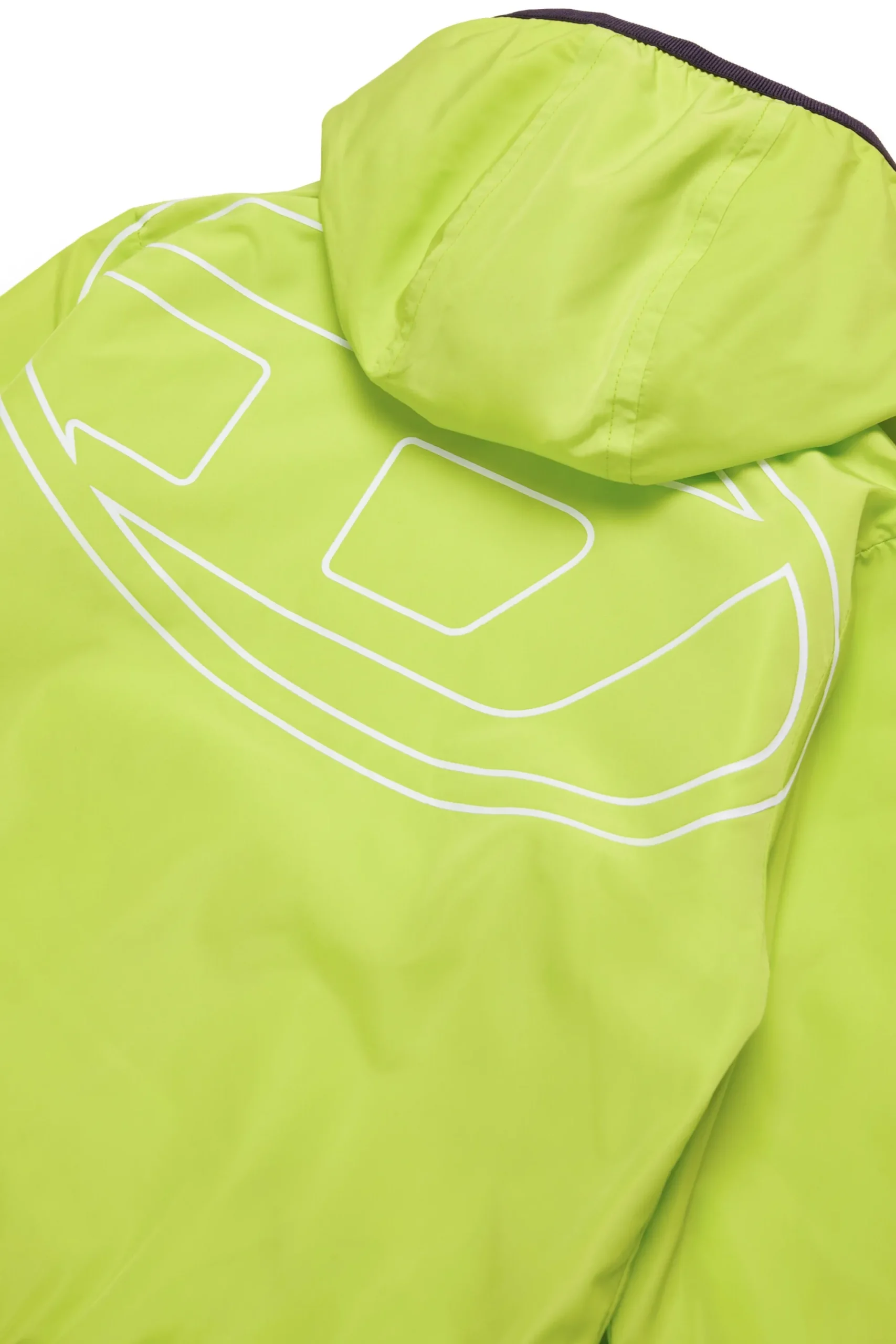 Jackets And Padded Jackets | Oval D By Diesel>DIESEL Windbreaker jacket with maxi Oval D logo slime green