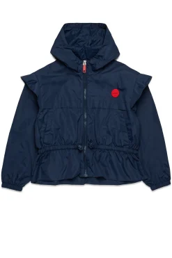 Jackets And Padded Jackets>MAX&Co. Windbreaker jacket with ruffles bluette