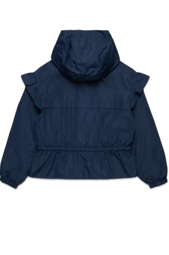 Jackets And Padded Jackets>MAX&Co. Windbreaker jacket with ruffles bluette