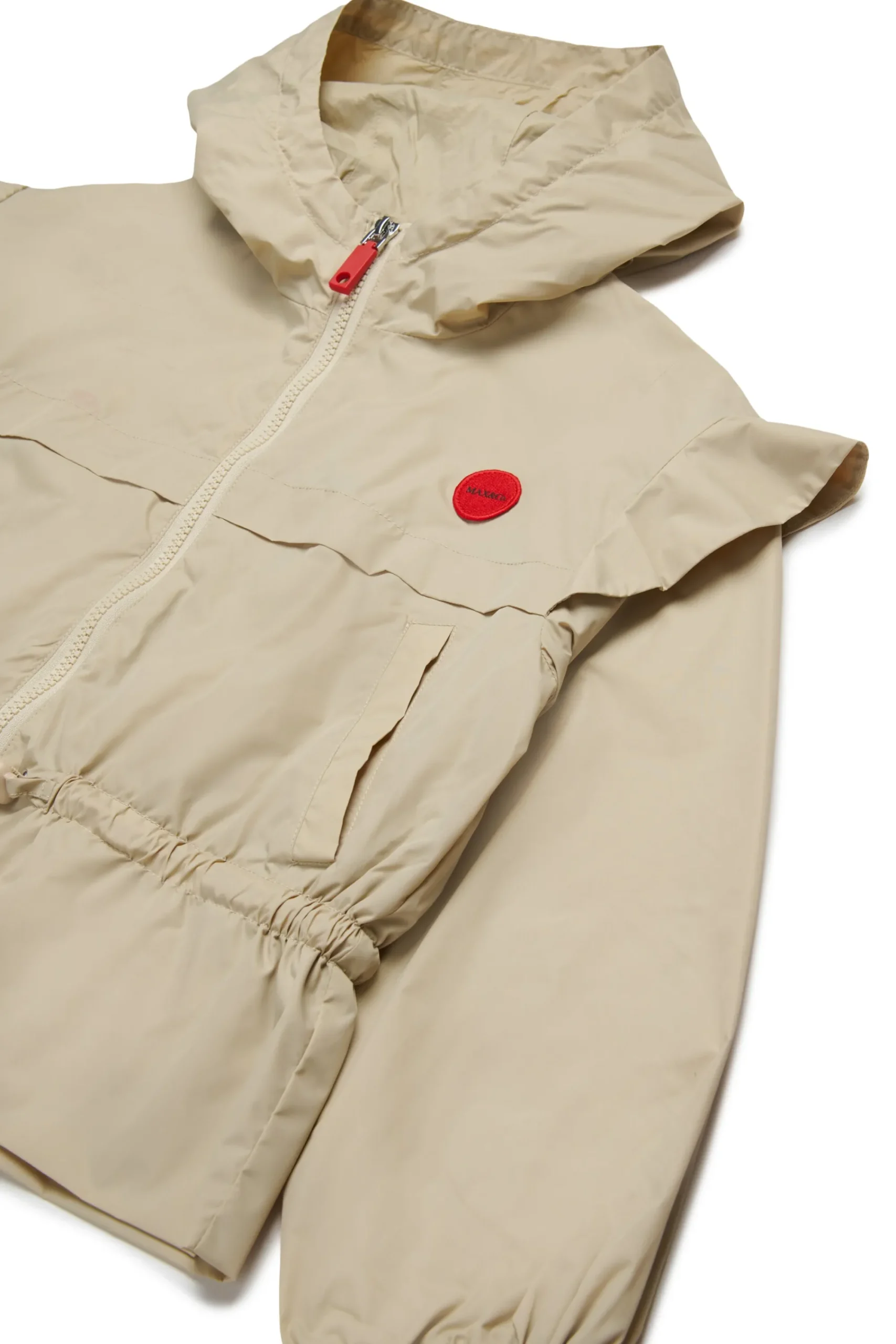 Jackets And Padded Jackets>MAX&Co. Windbreaker jacket with ruffles beige