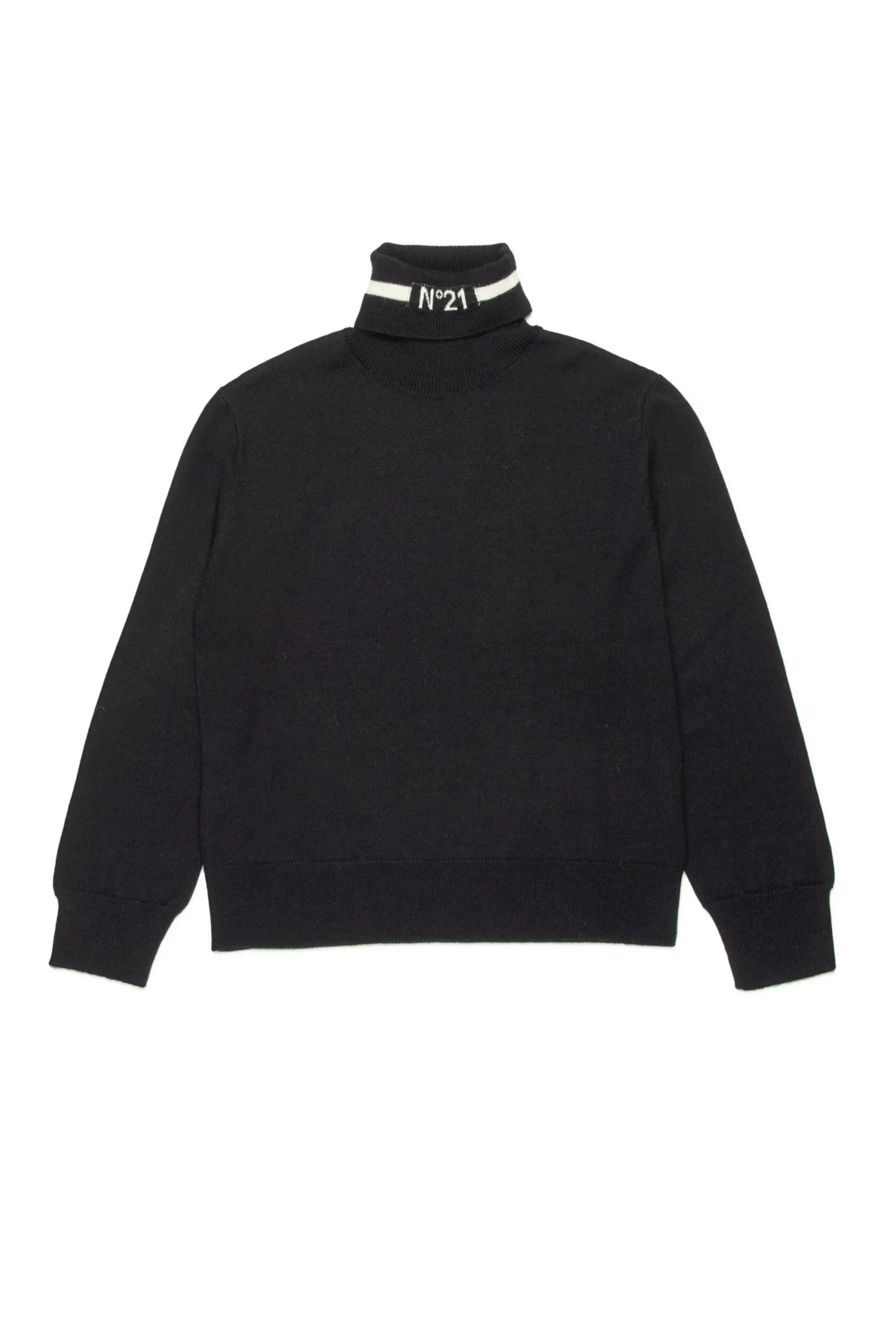 Knitwear>N°21 Wool blend turtleneck sweater black