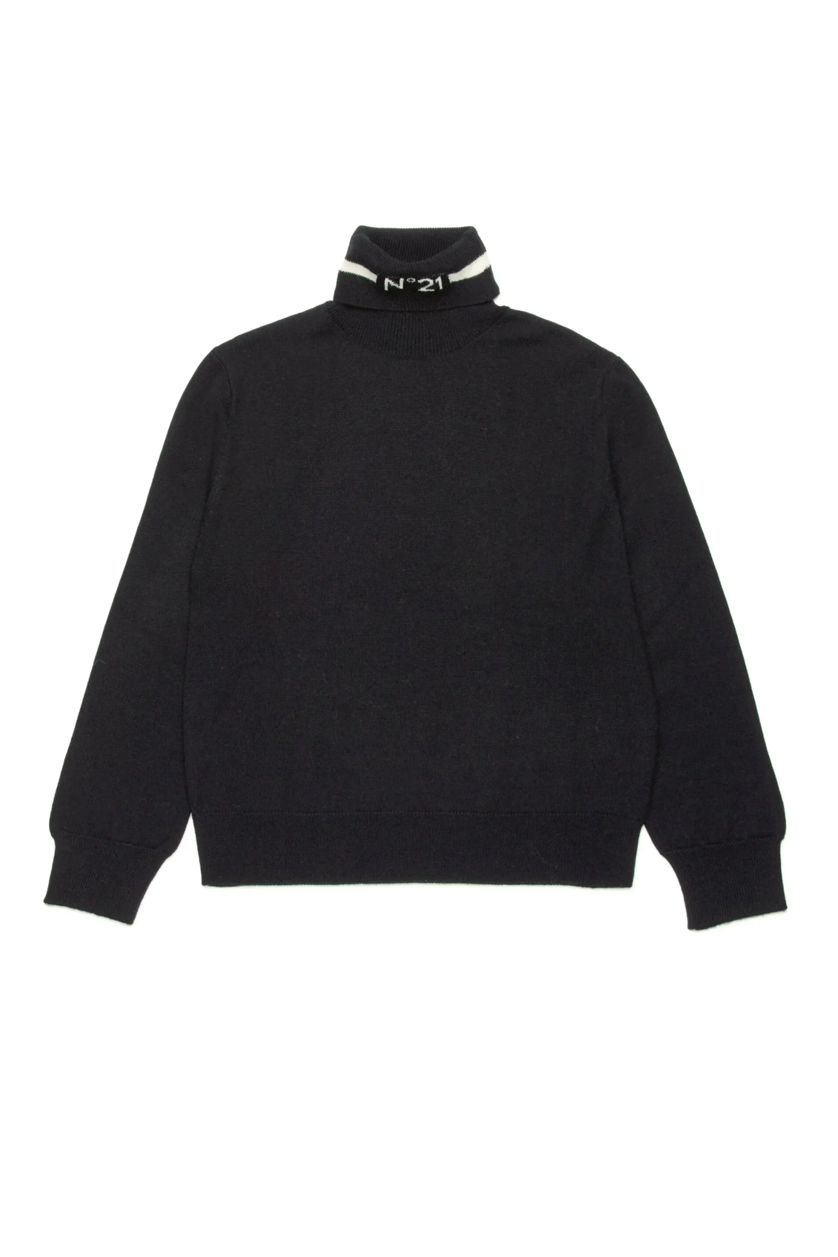 Knitwear>N°21 Wool blend turtleneck sweater black