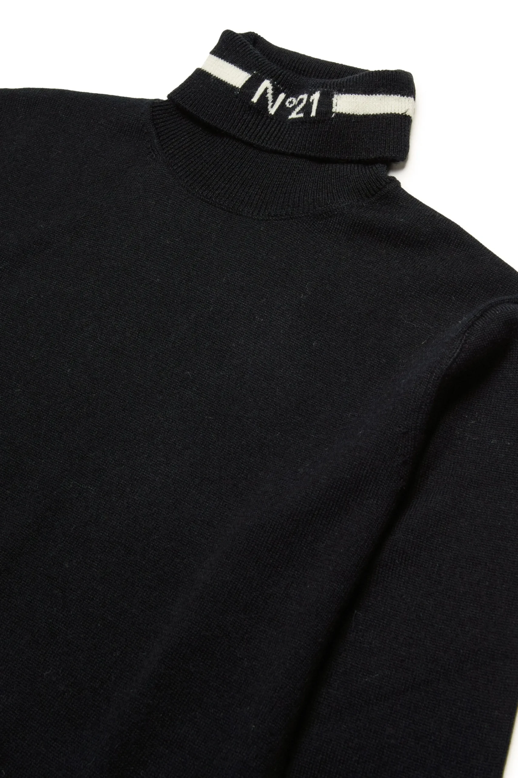 Knitwear>N°21 Wool blend turtleneck sweater black
