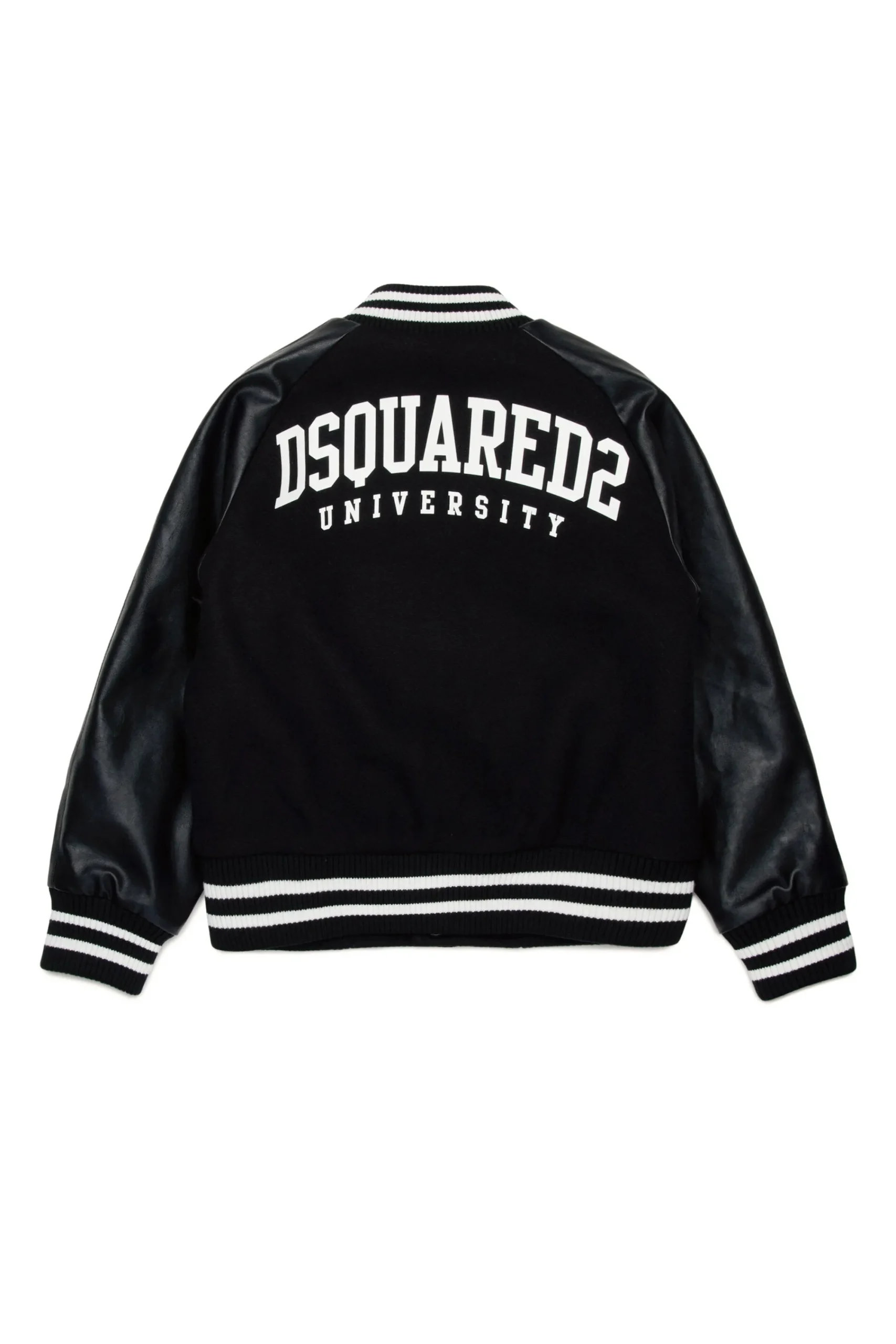 Jackets And Padded Jackets | Jackets And Padded Jackets>DSQUARED2 Wool cloth bomber jacket with college logo black