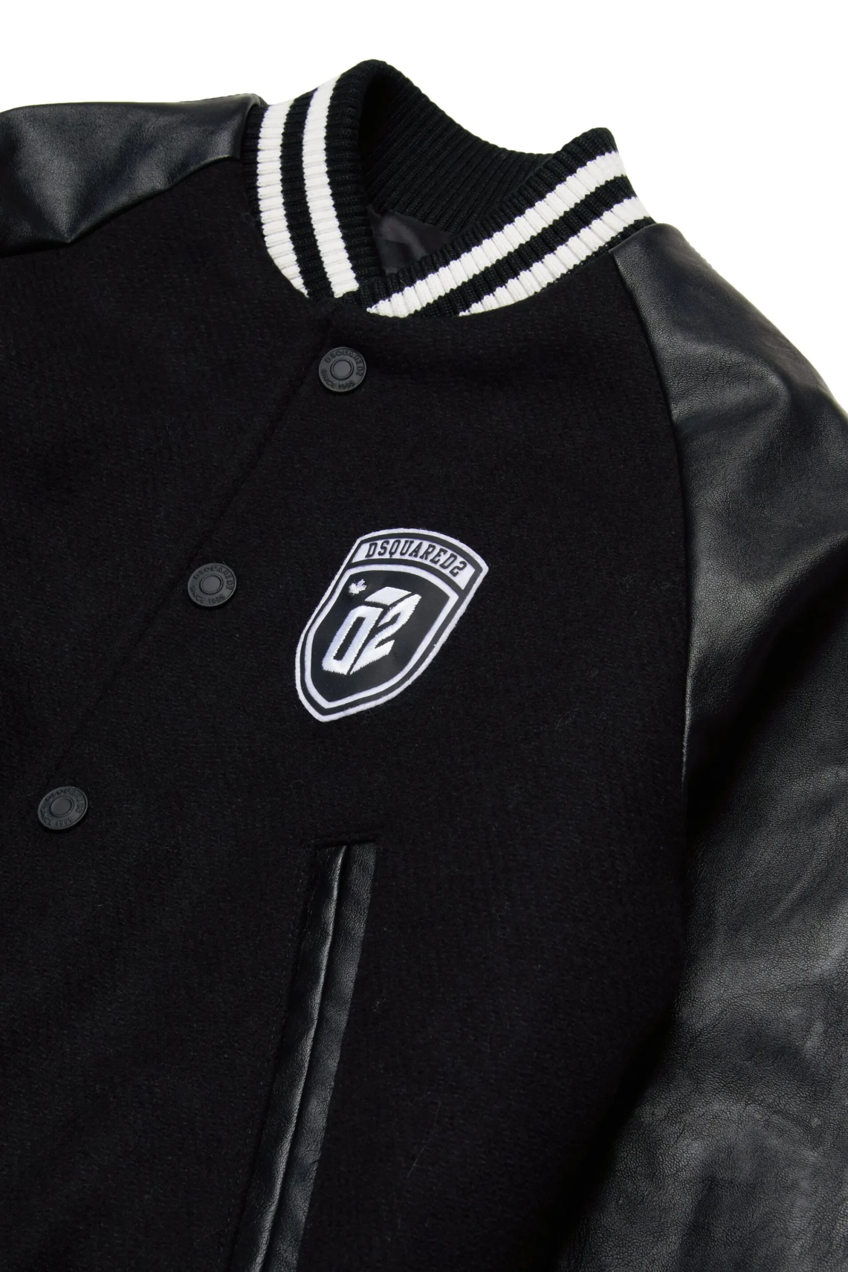 Jackets And Padded Jackets | Jackets And Padded Jackets>DSQUARED2 Wool cloth bomber jacket with college logo black