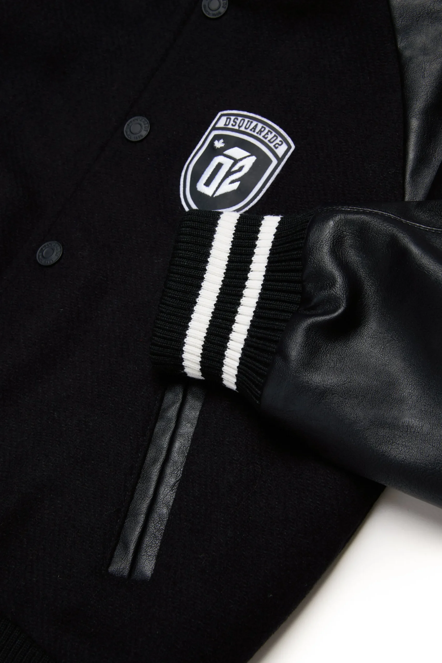 Jackets And Padded Jackets | Jackets And Padded Jackets>DSQUARED2 Wool cloth bomber jacket with college logo black