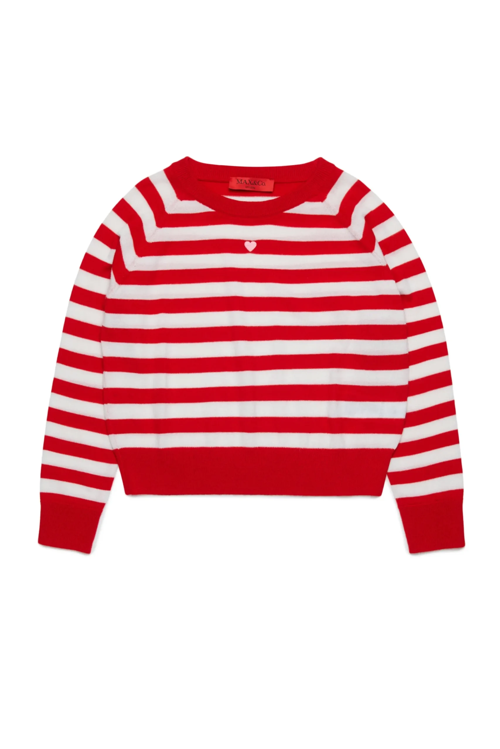 Knitwear>MAX&Co. Wool crew-neck pullover with stripes red