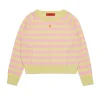 Knitwear>MAX&Co. Wool crew-neck pullover with stripes cream yellow