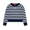 Knitwear>MAX&Co. Wool crew-neck pullover with stripes navy dark blue