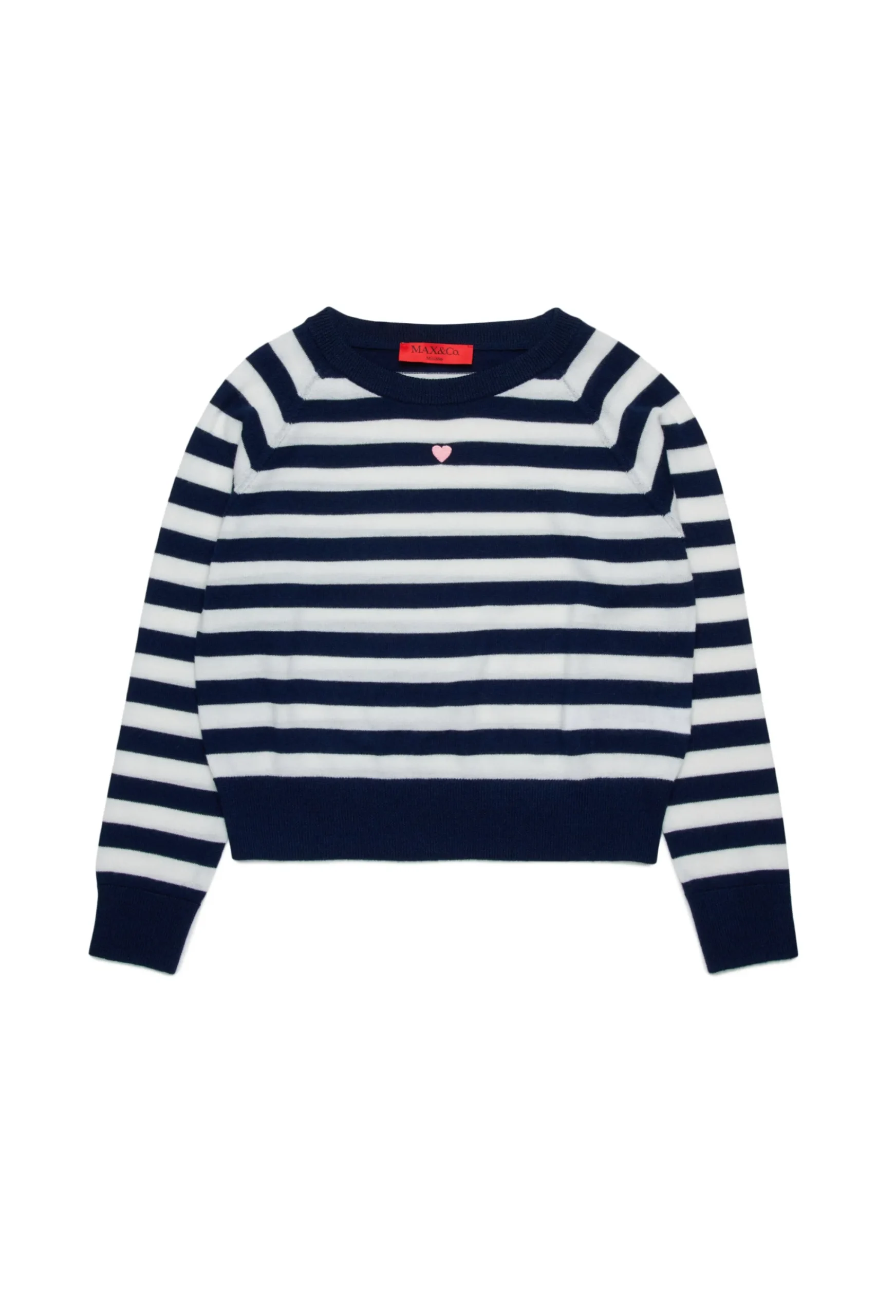 Knitwear>MAX&Co. Wool crew-neck pullover with stripes navy dark blue