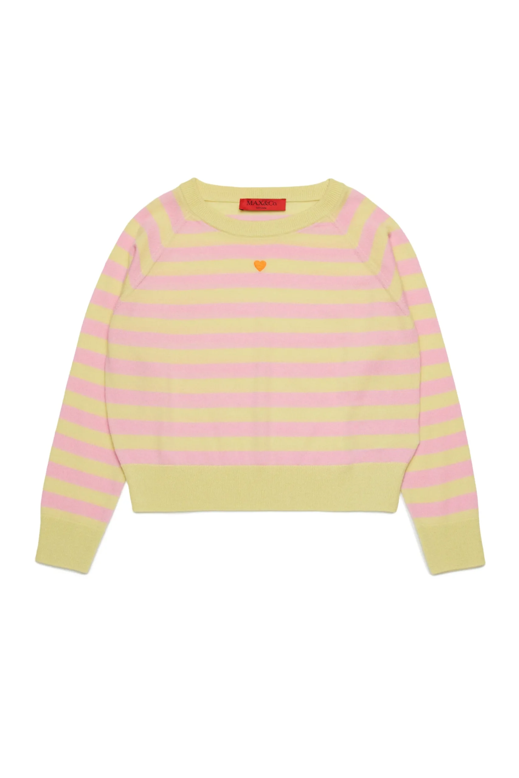 Knitwear>MAX&Co. Wool crew-neck pullover with stripes cream yellow