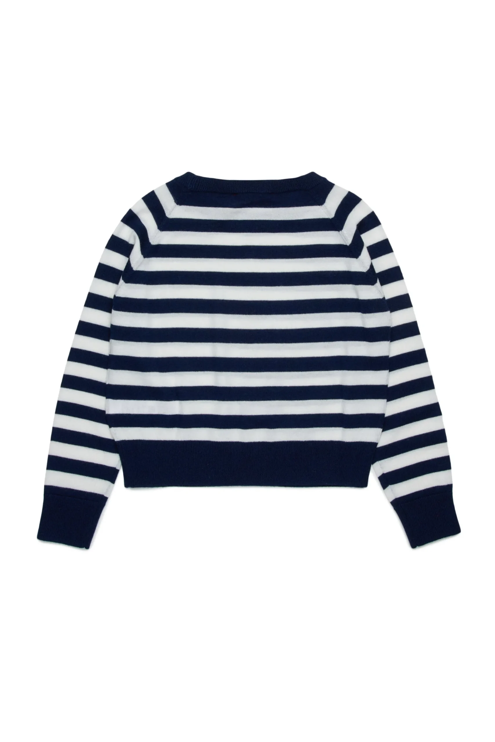 Knitwear>MAX&Co. Wool crew-neck pullover with stripes navy dark blue