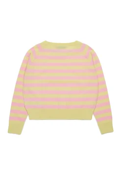 Knitwear>MAX&Co. Wool crew-neck pullover with stripes cream yellow