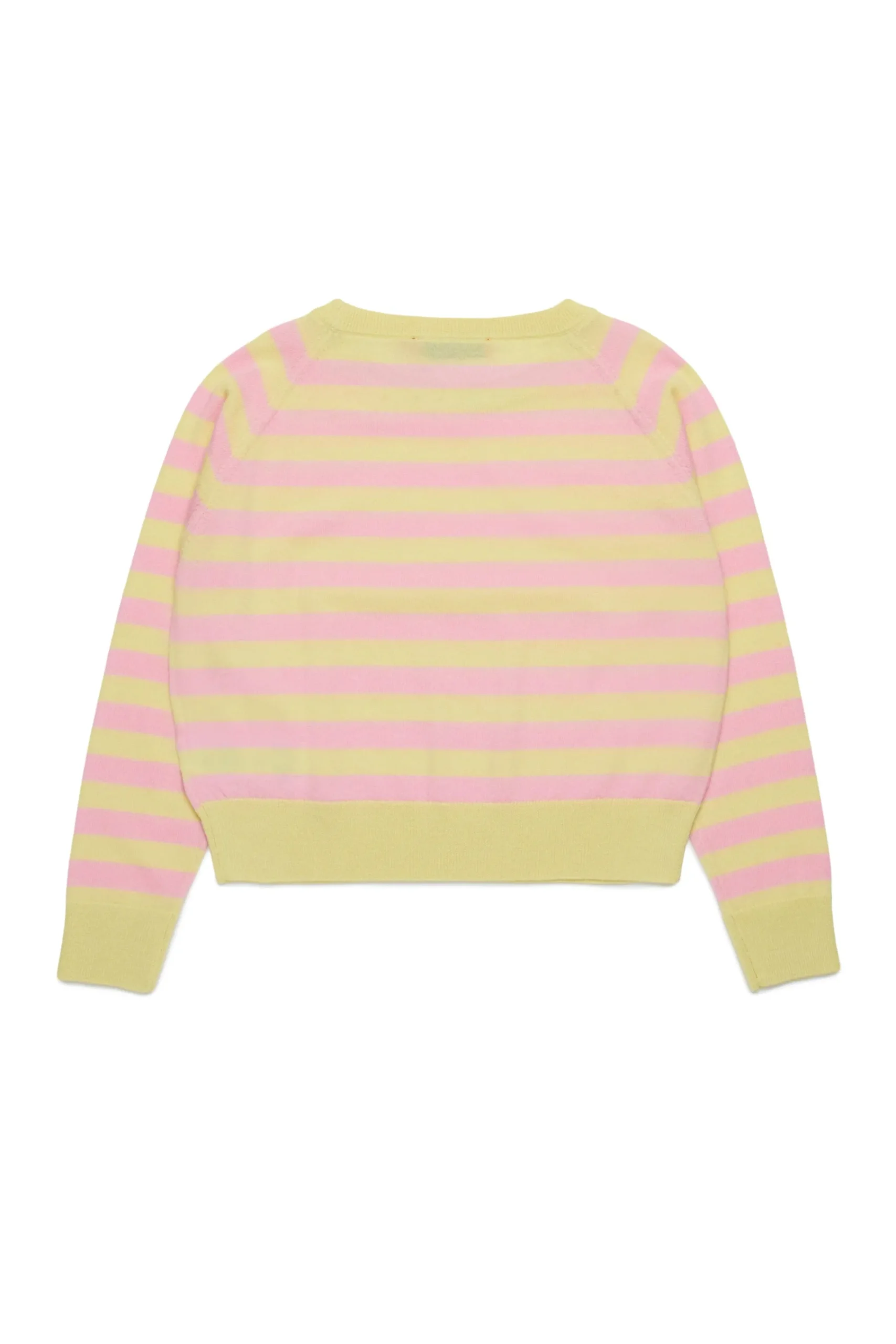 Knitwear>MAX&Co. Wool crew-neck pullover with stripes cream yellow