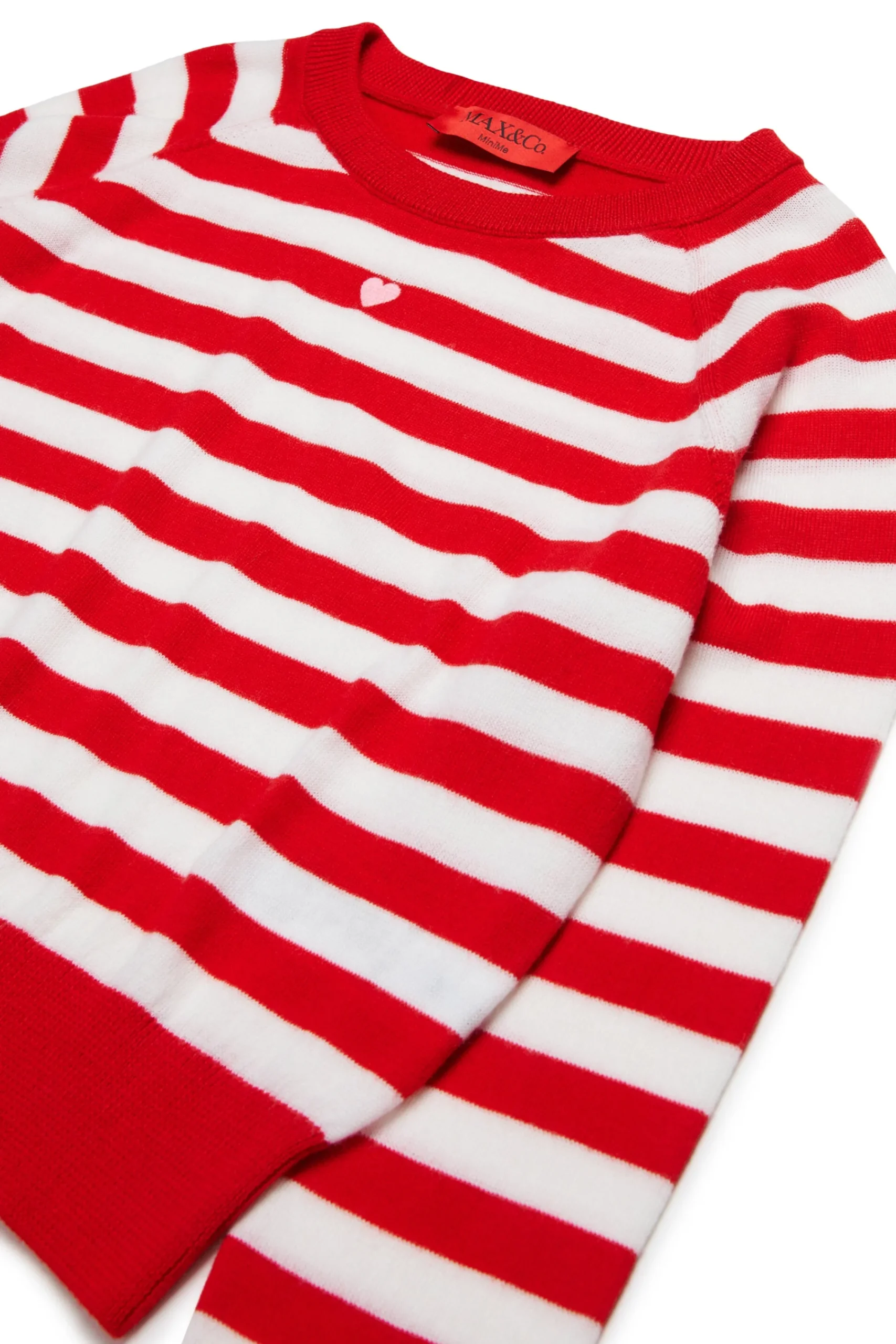 Knitwear>MAX&Co. Wool crew-neck pullover with stripes red
