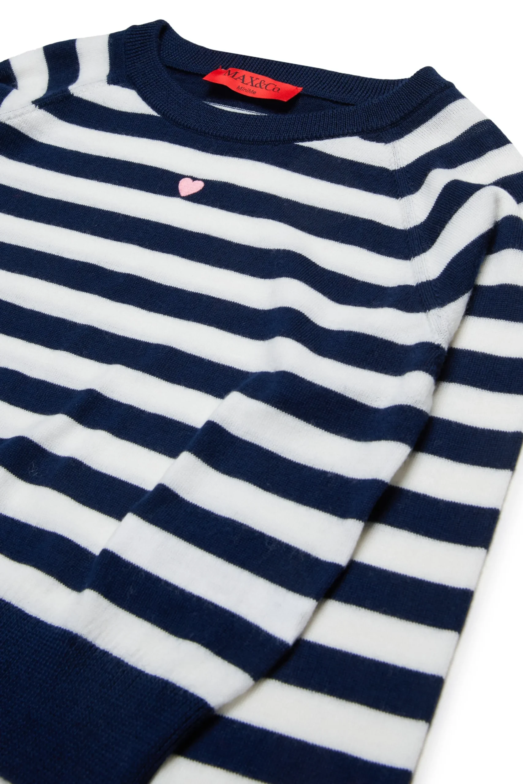 Knitwear>MAX&Co. Wool crew-neck pullover with stripes navy dark blue