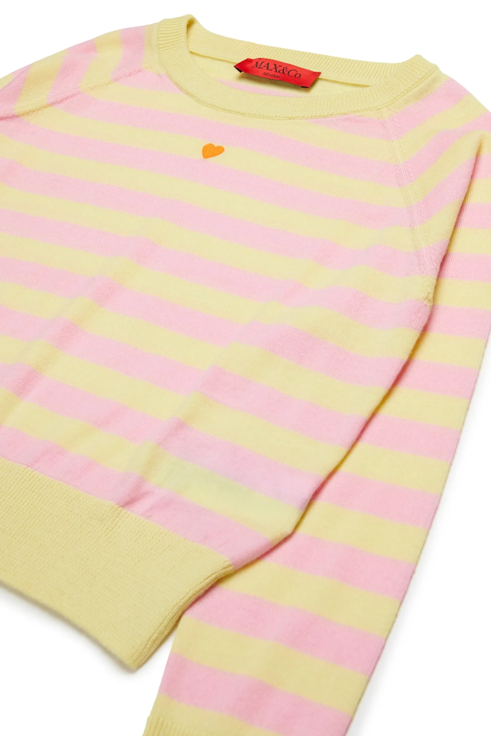 Knitwear>MAX&Co. Wool crew-neck pullover with stripes cream yellow