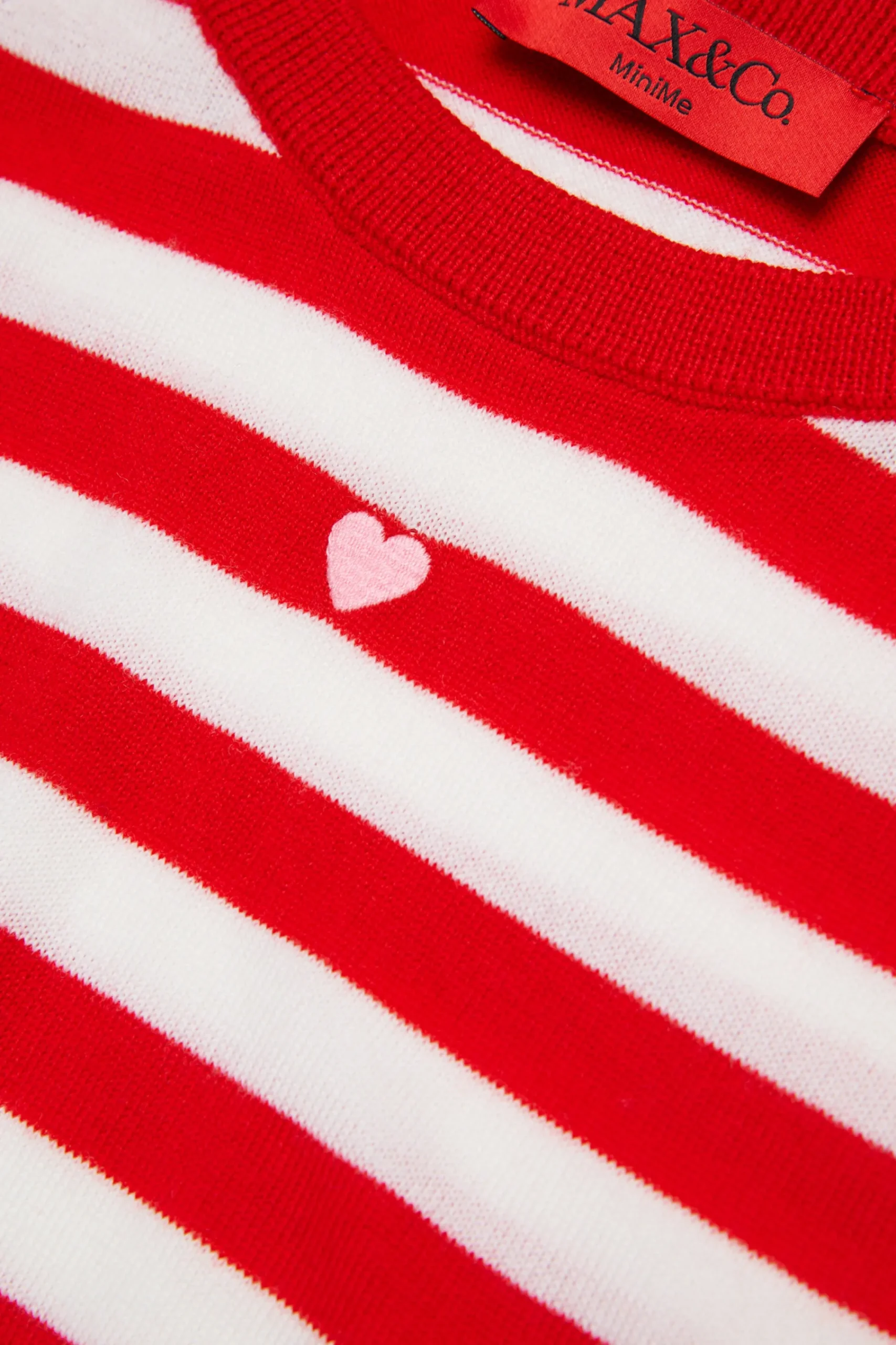 Knitwear>MAX&Co. Wool crew-neck pullover with stripes red