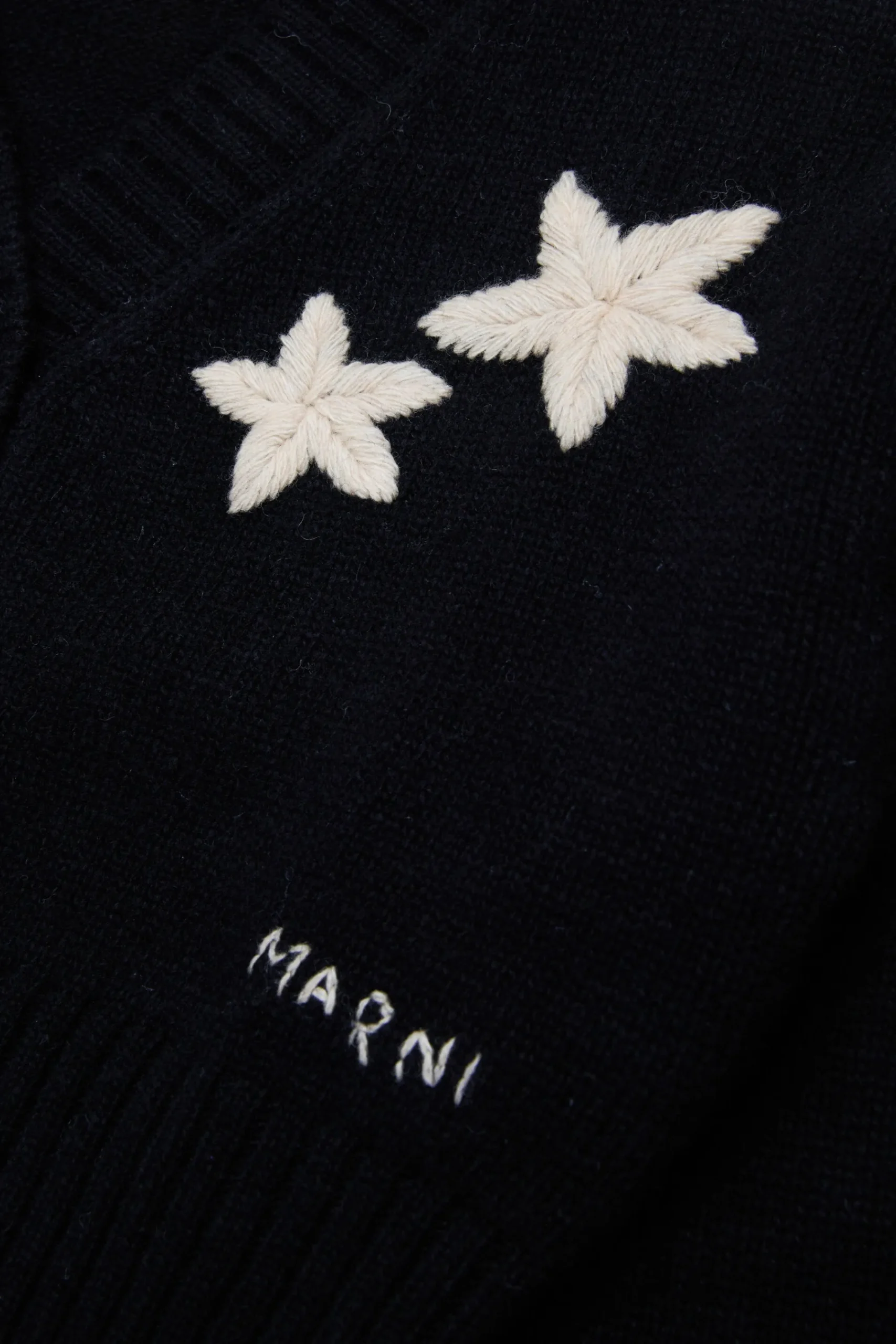 Knitwear>MARNI Wool-blend cardigan with stars black