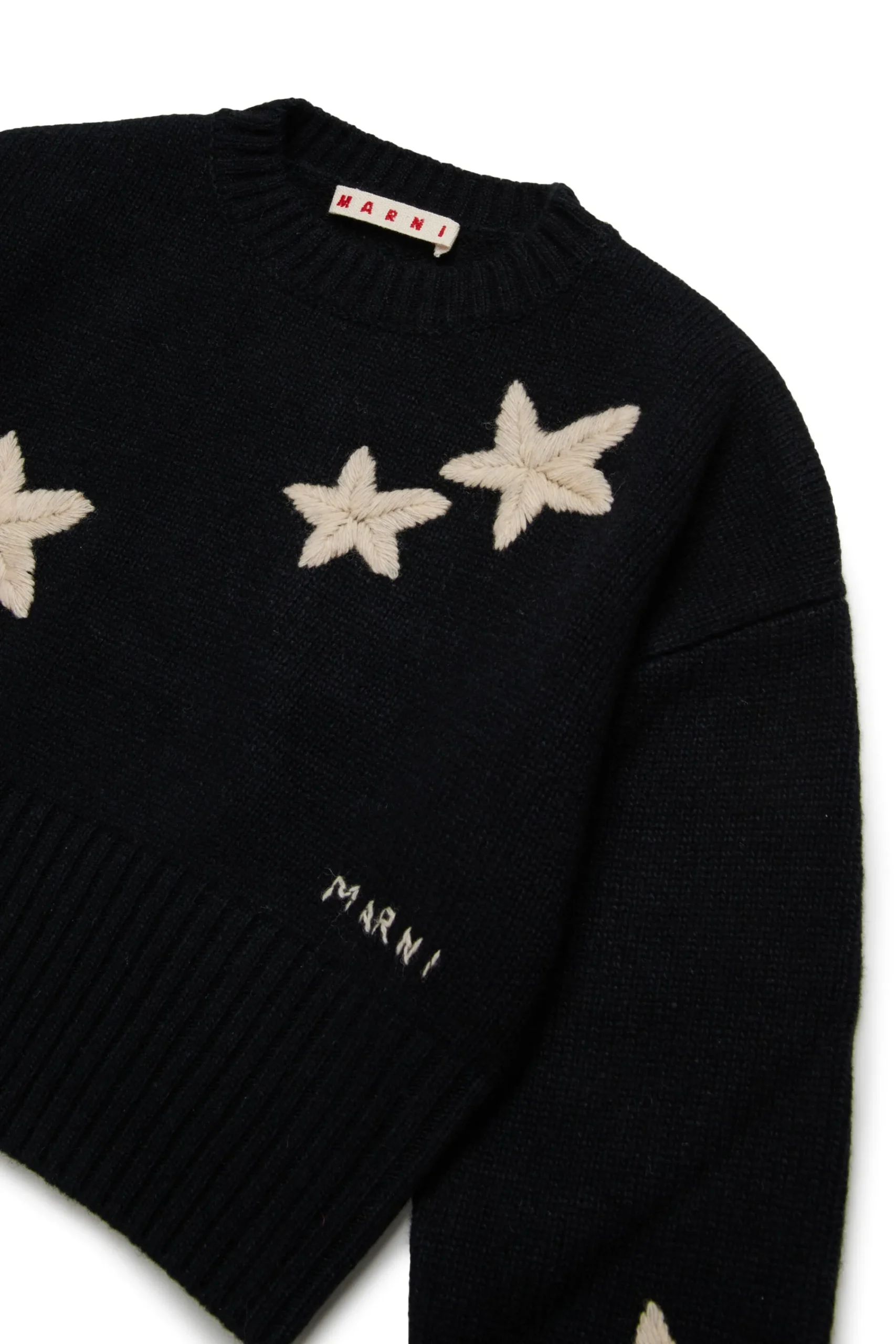 Knitwear>MARNI Wool-blend pullover with stars black