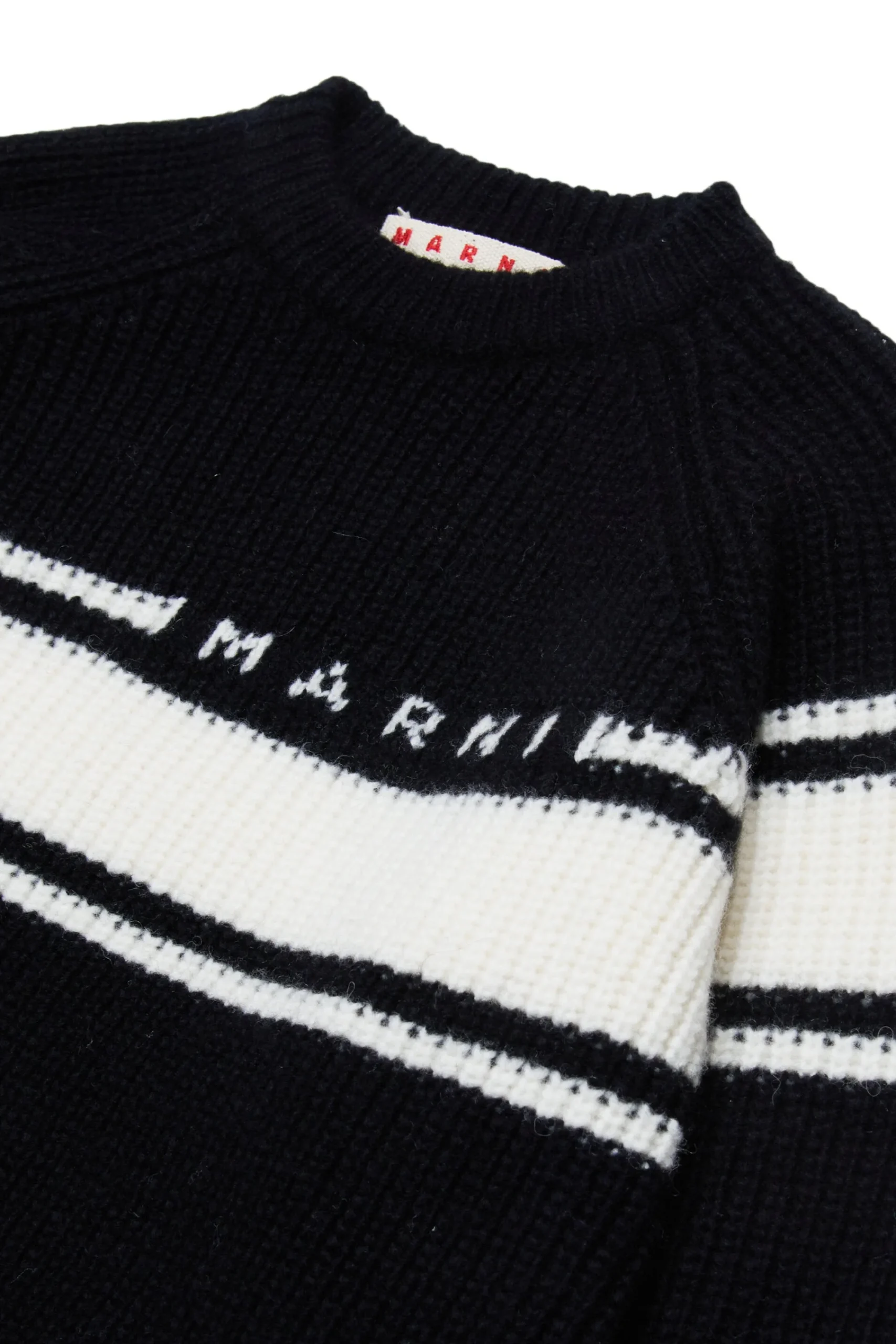 Knitwear | Knitwear>MARNI Wool-blend pullover with stripes black