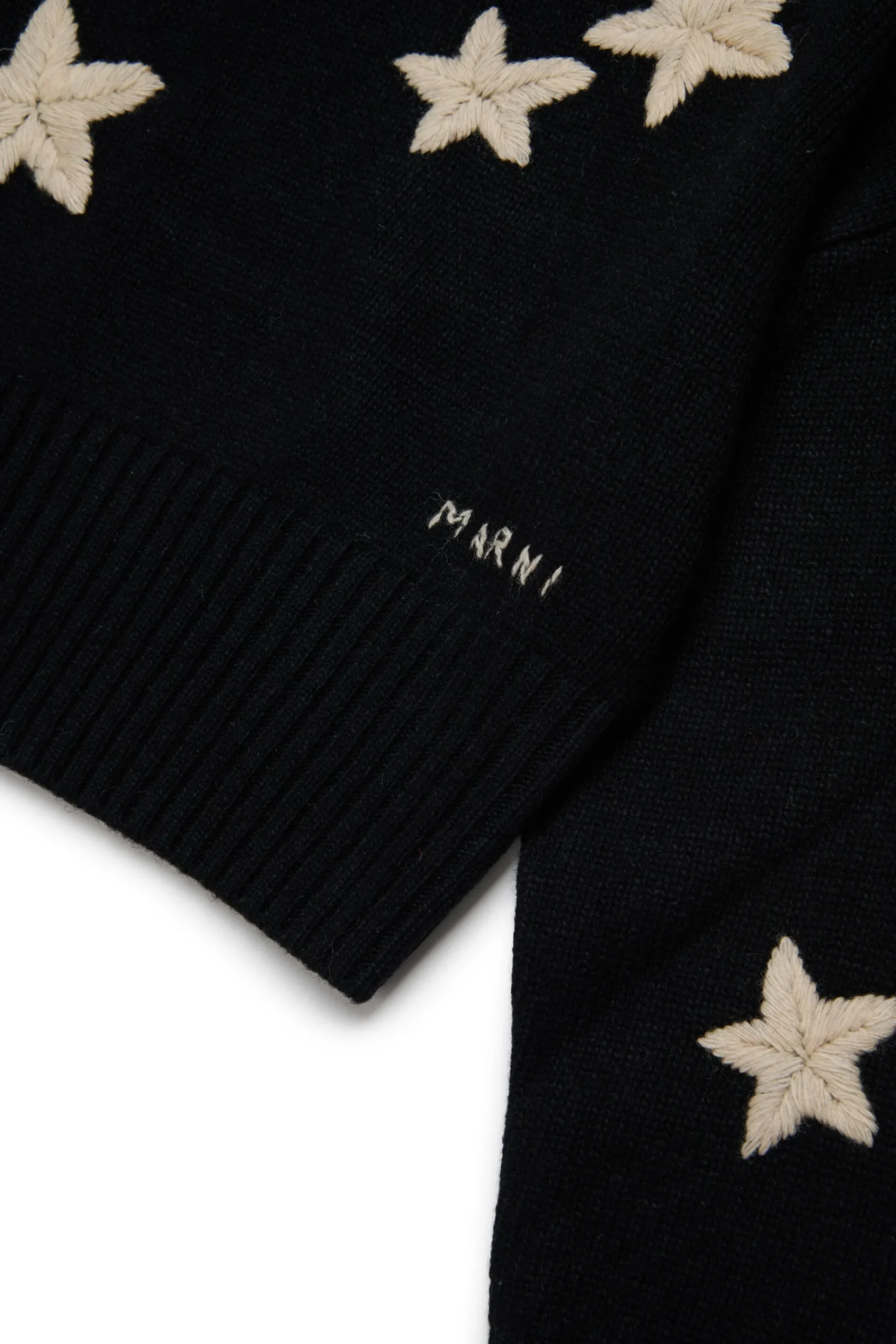 Knitwear>MARNI Wool-blend pullover with stars black