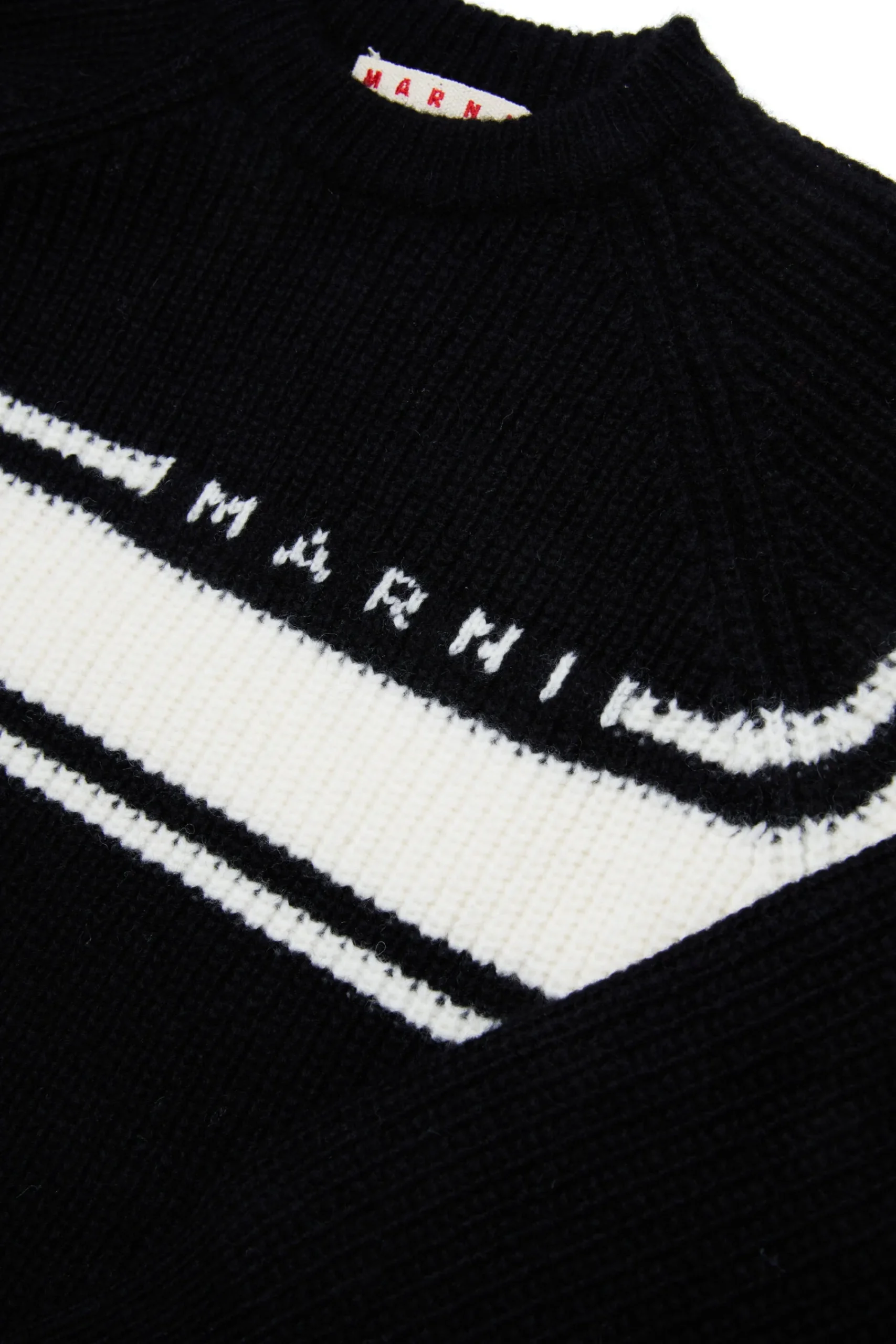 Knitwear | Knitwear>MARNI Wool-blend pullover with stripes black