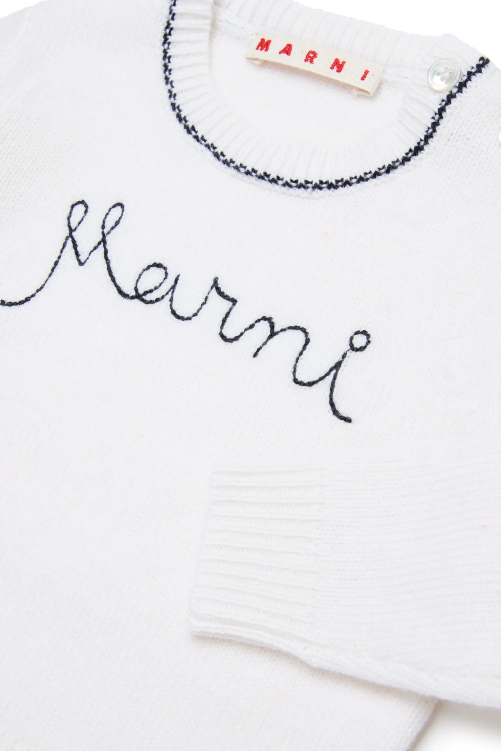 Knitwear>MARNI Wool-cashmere blend crew-neck sweater natural white