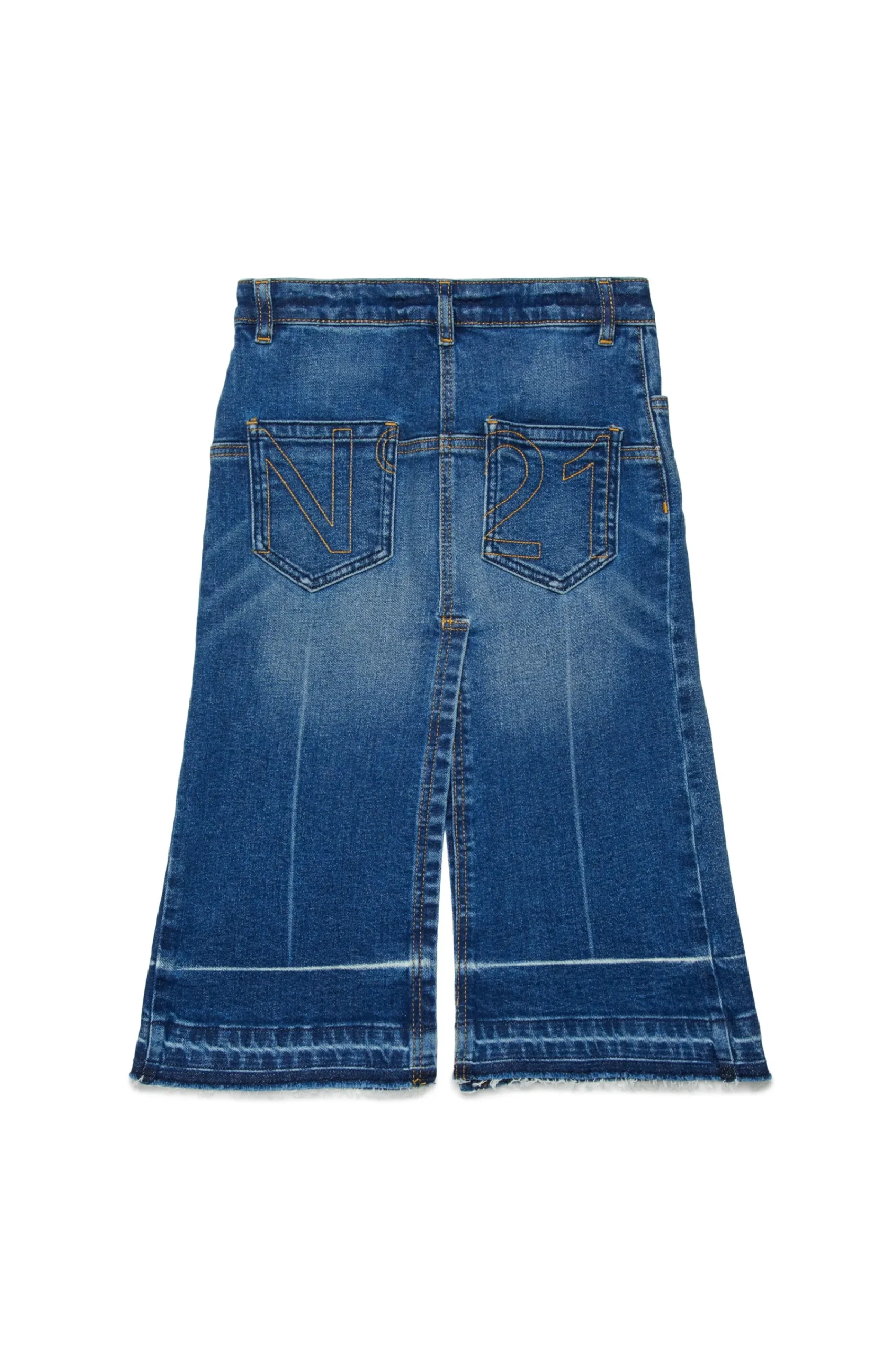 Skirts>N°21 Worn-effect denim skirt blue denim
